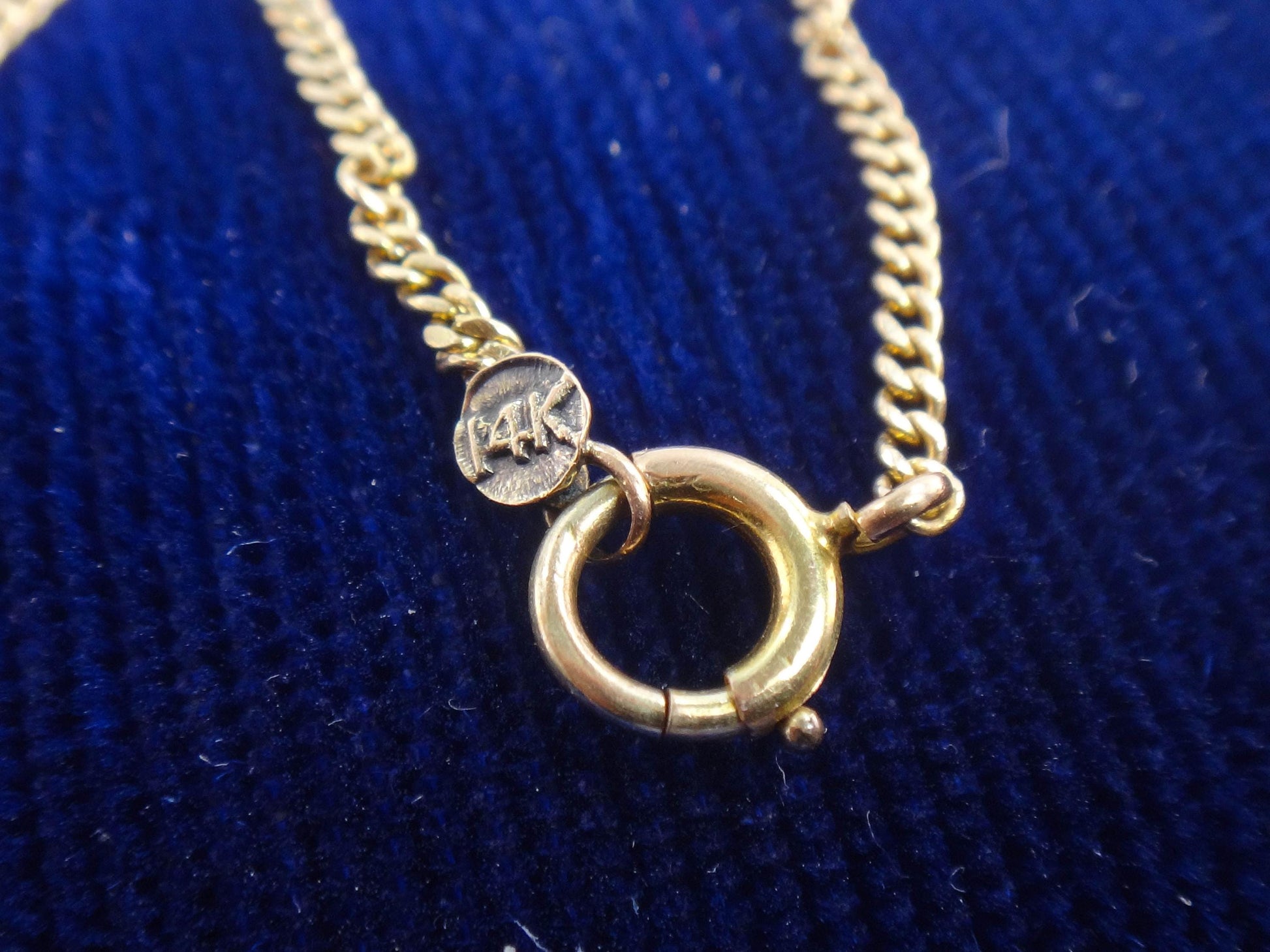 Vintage 14k Yellow Gold Link Pendant Chain - 15.5"