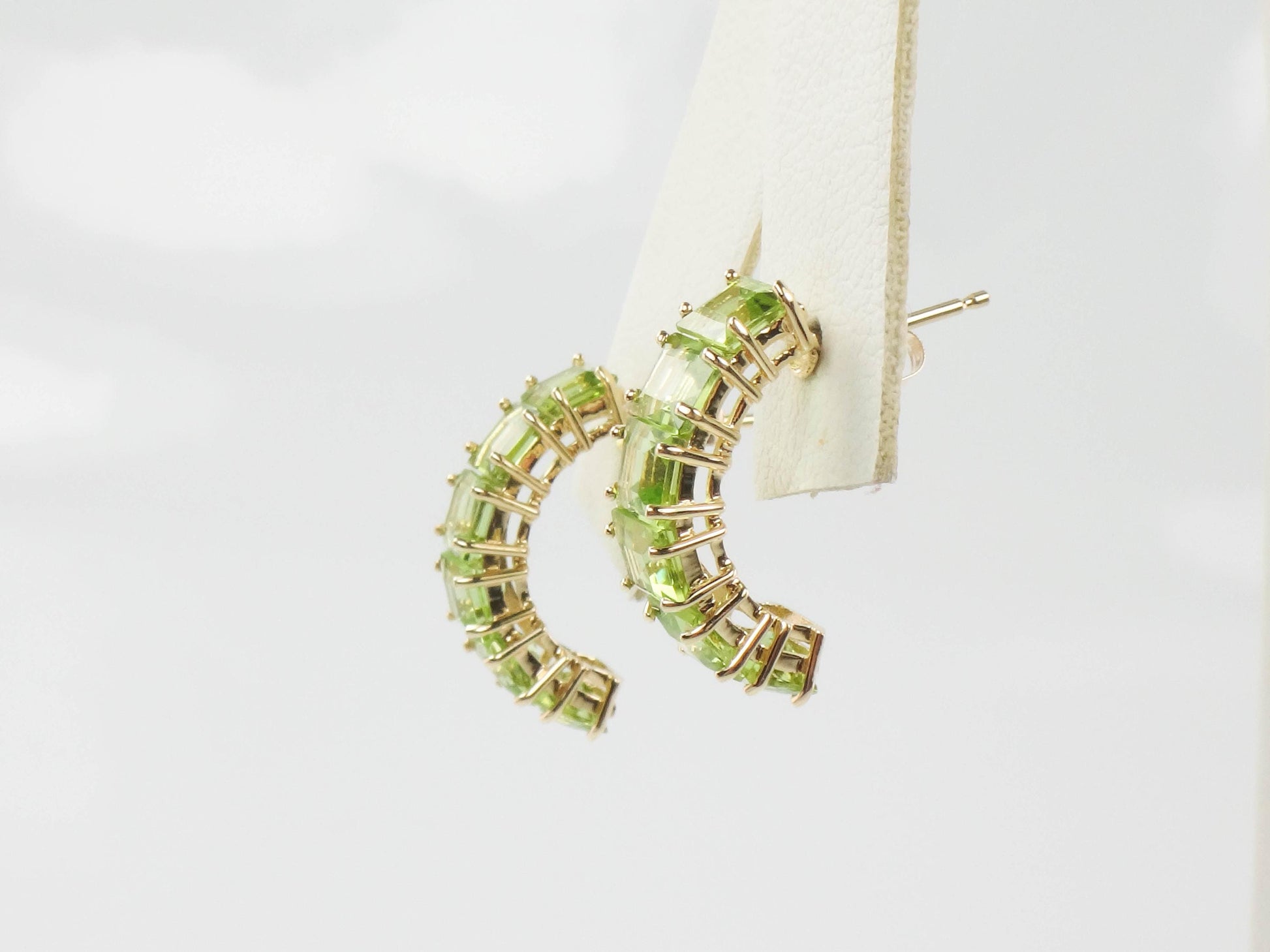 Vintage 14k Yellow Gold Peridot Earrings: August Birthstone