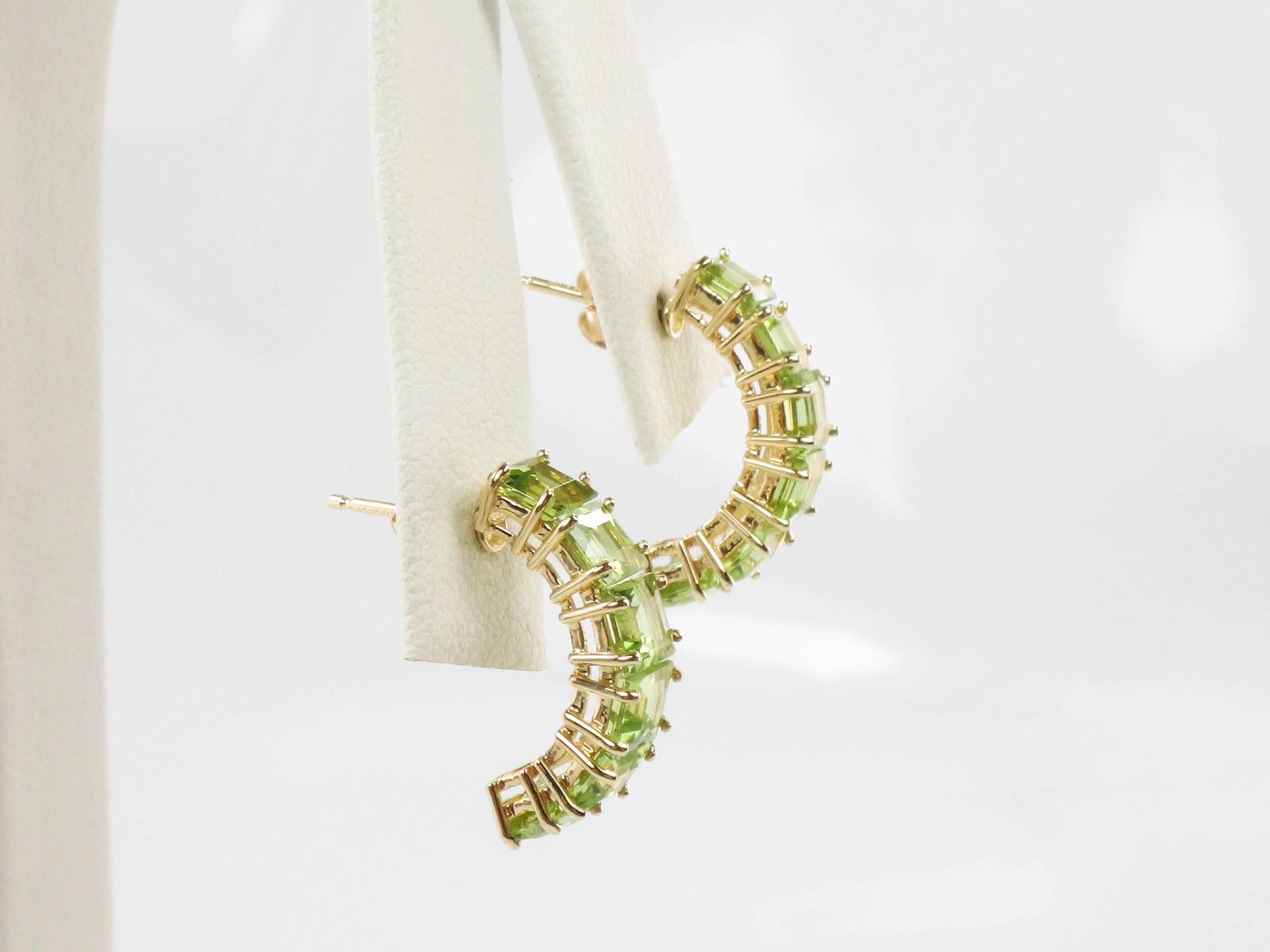 Vintage 14k Yellow Gold Peridot Earrings: August Birthstone