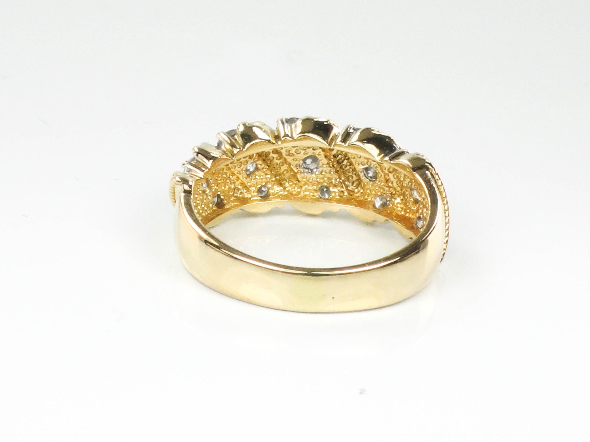 Vintage 18k Yellow Gold Diamond Wedding Band Ring, 1 Carat, Size 7.25