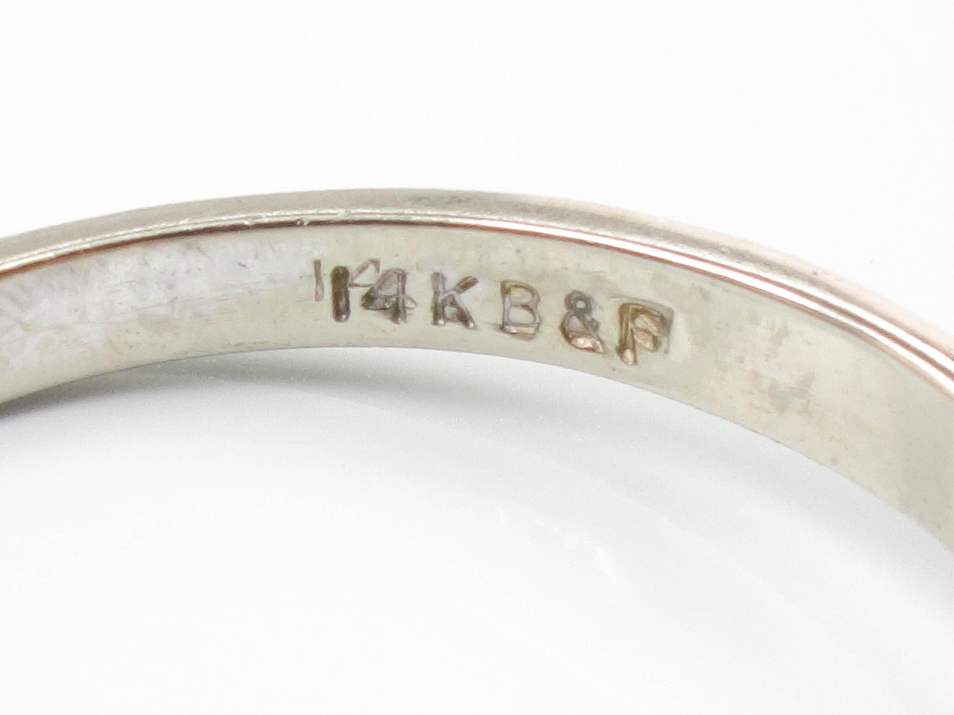 Vintage 14k White Gold Pearl Diamond Ring: Baden & Foss, Size 5.5