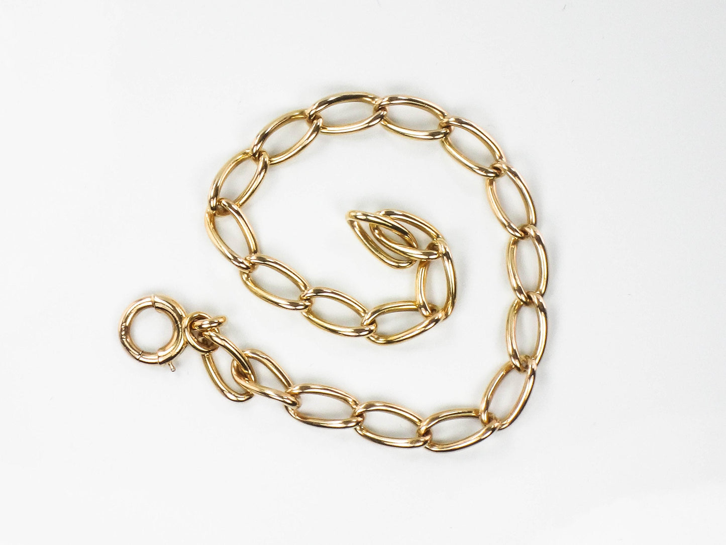 Vintage 14k Yellow Gold Link Bracelet, Solid Gold Bracelet 7 1/2"