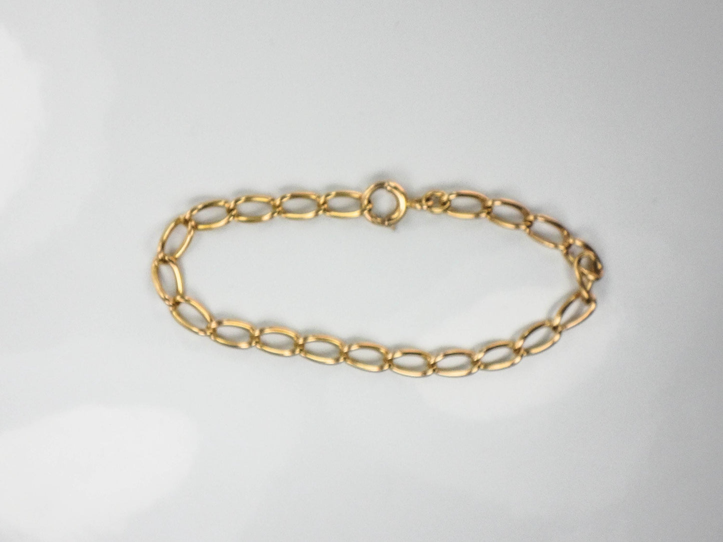 Vintage 14k Yellow Gold Link Bracelet, Solid Gold Bracelet 7 1/2"