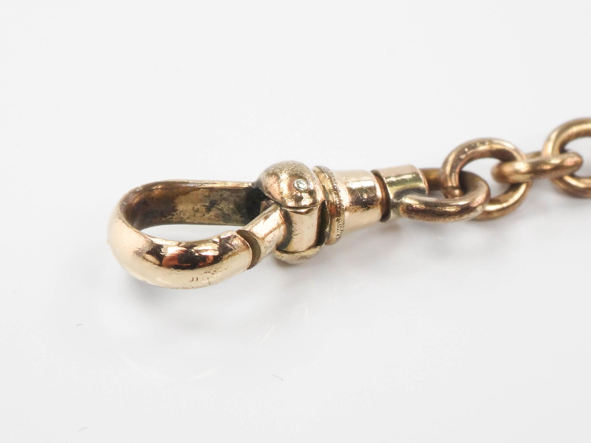 Antique Rolled Gold Plate Watch Fob, Victorian Pocket Watch Chain with Fob and Swivel Clasp