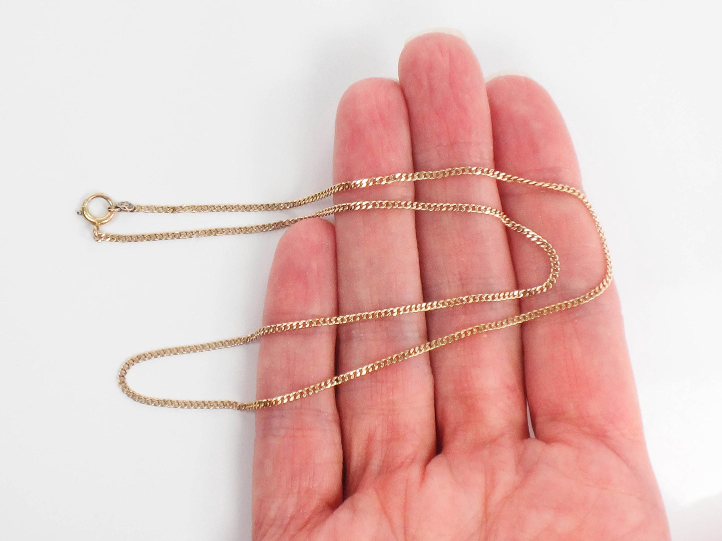 Vintage 14k Yellow Gold Link Pendant Chain - 15.5"