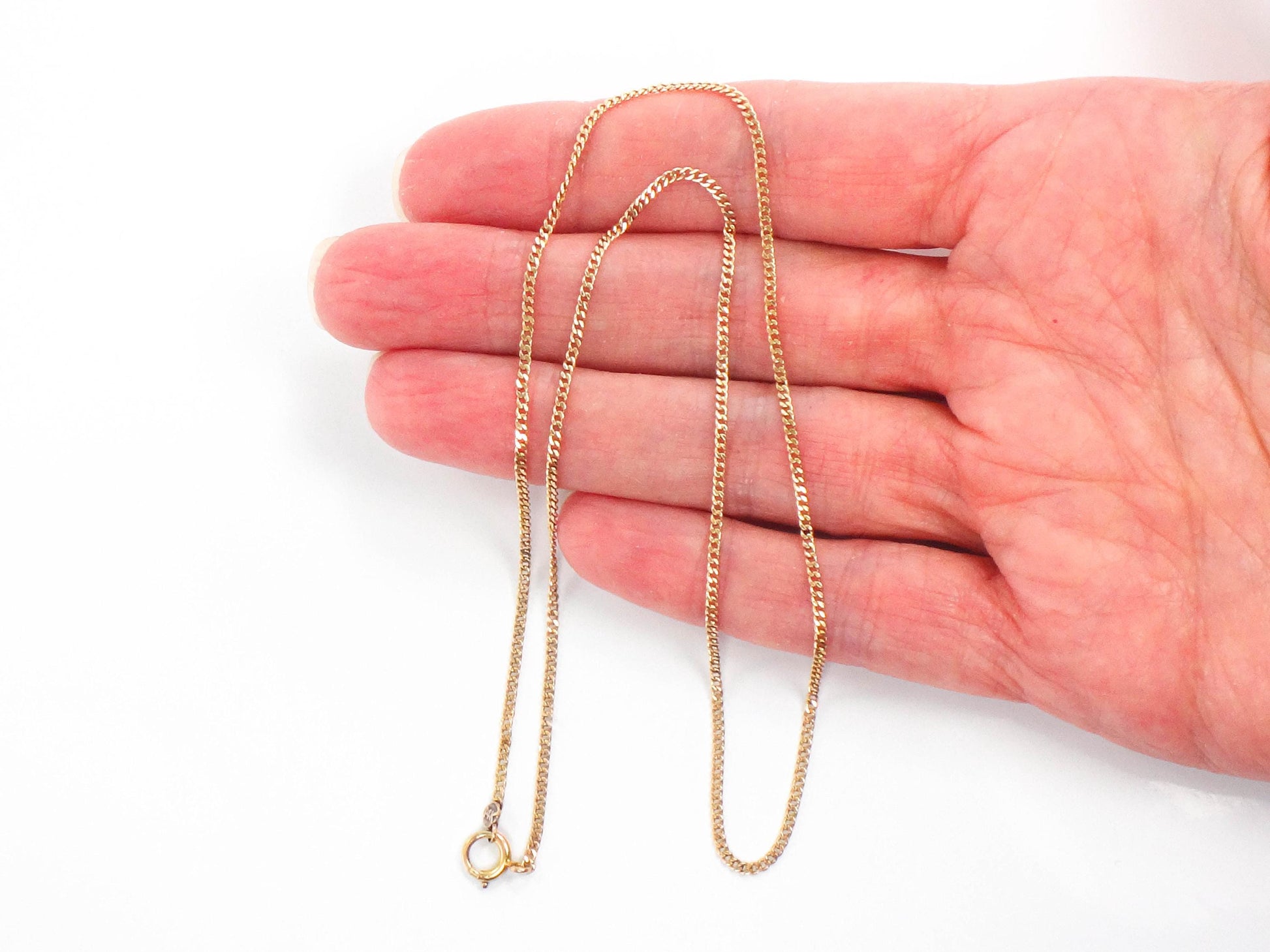 Vintage 14k Yellow Gold Link Pendant Chain - 15.5"
