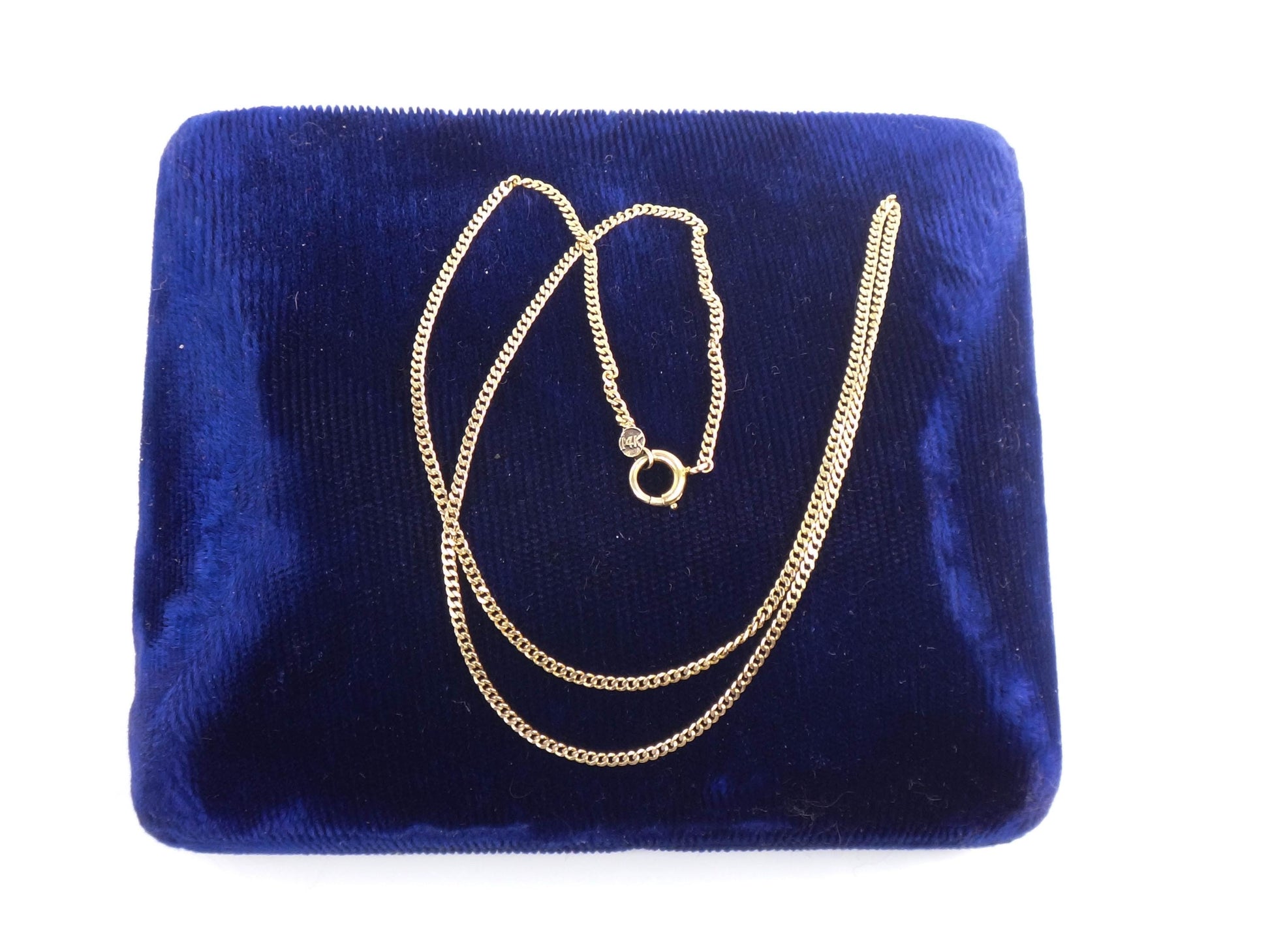 Vintage 14k Yellow Gold Link Pendant Chain - 15.5"