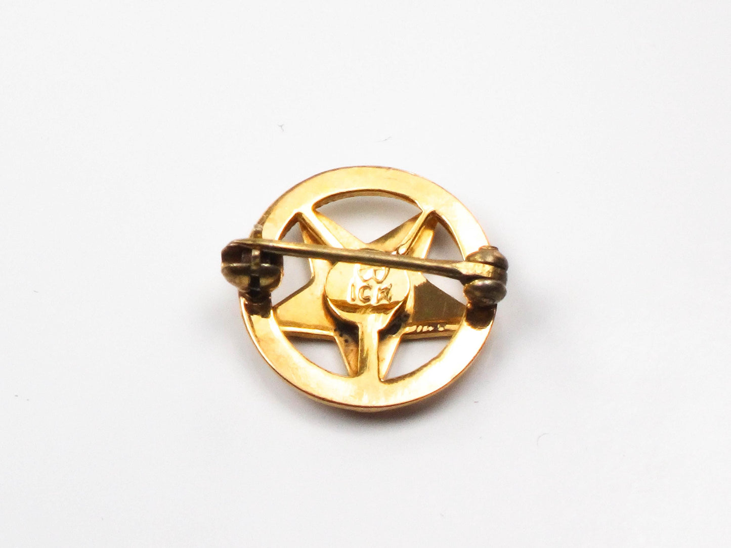 Eastern Star Pin - Small Vintage 10k Gold Enamel Masonic Order of the Eastern Star Fraternal Pin - Circa 1930's