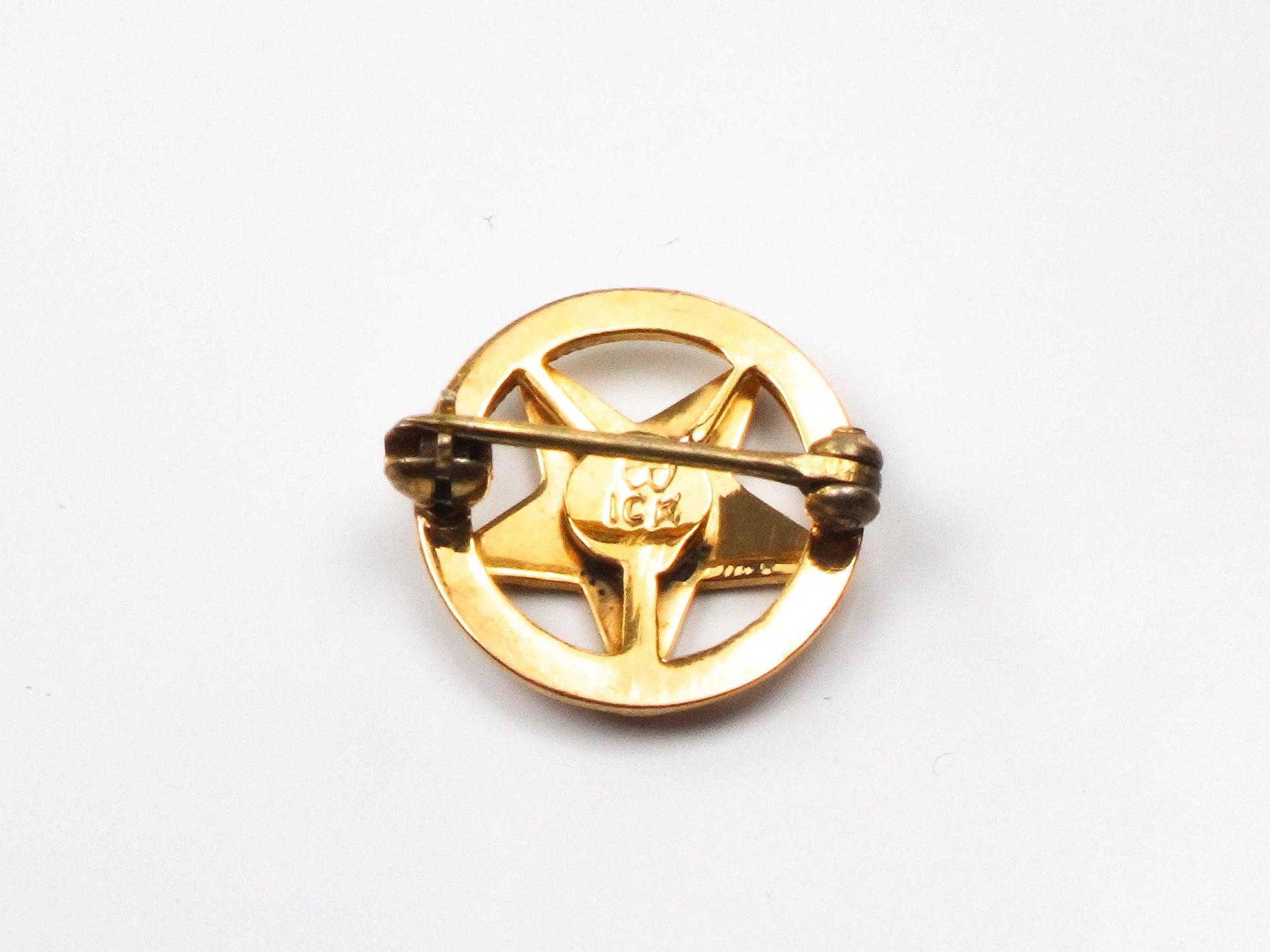Vintage 10k Gold Eastern Star Pin: Enamel Masonic Fraternal Order, Circa 1930s