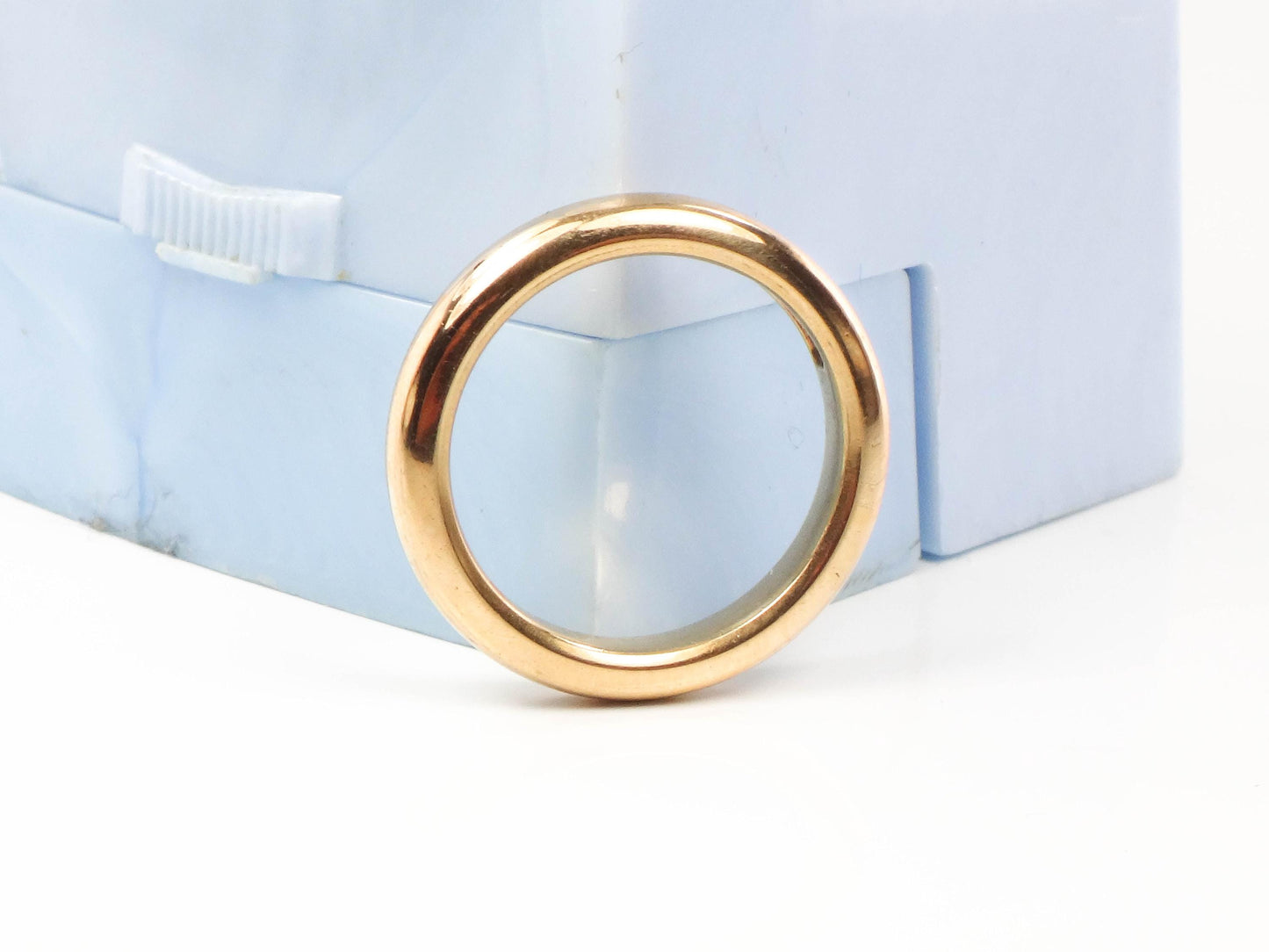 Vintage Solid 18k Yellow Gold Wedding Band, Antique Wedding Band, Plain Rounded Gold Band 3.5 mm Size 6
