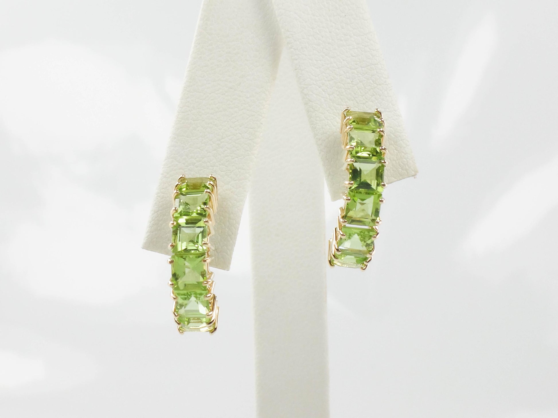 Vintage 14k Yellow Gold Peridot Earrings: August Birthstone