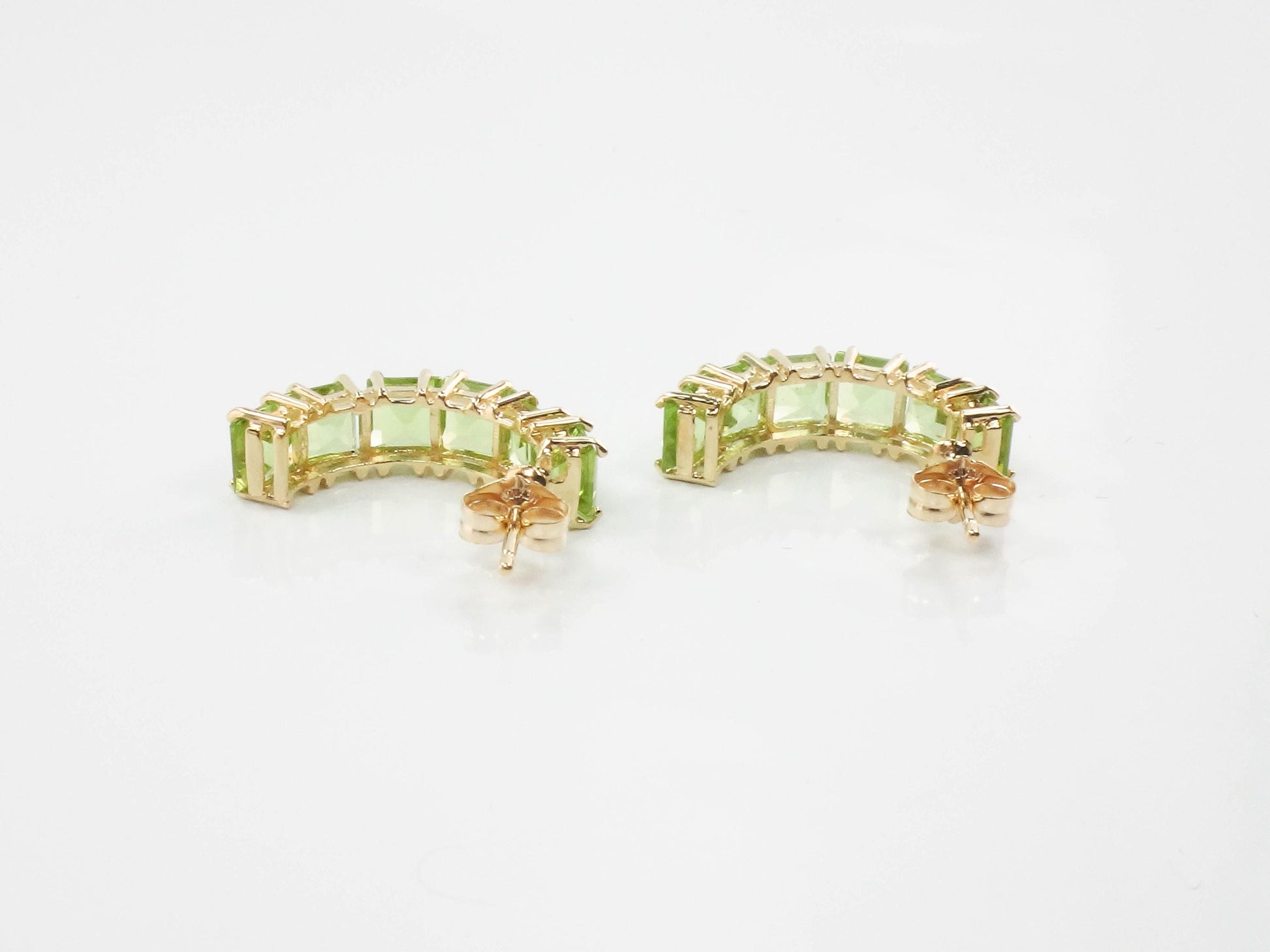 Vintage 14k Yellow Gold Peridot Earrings: August Birthstone