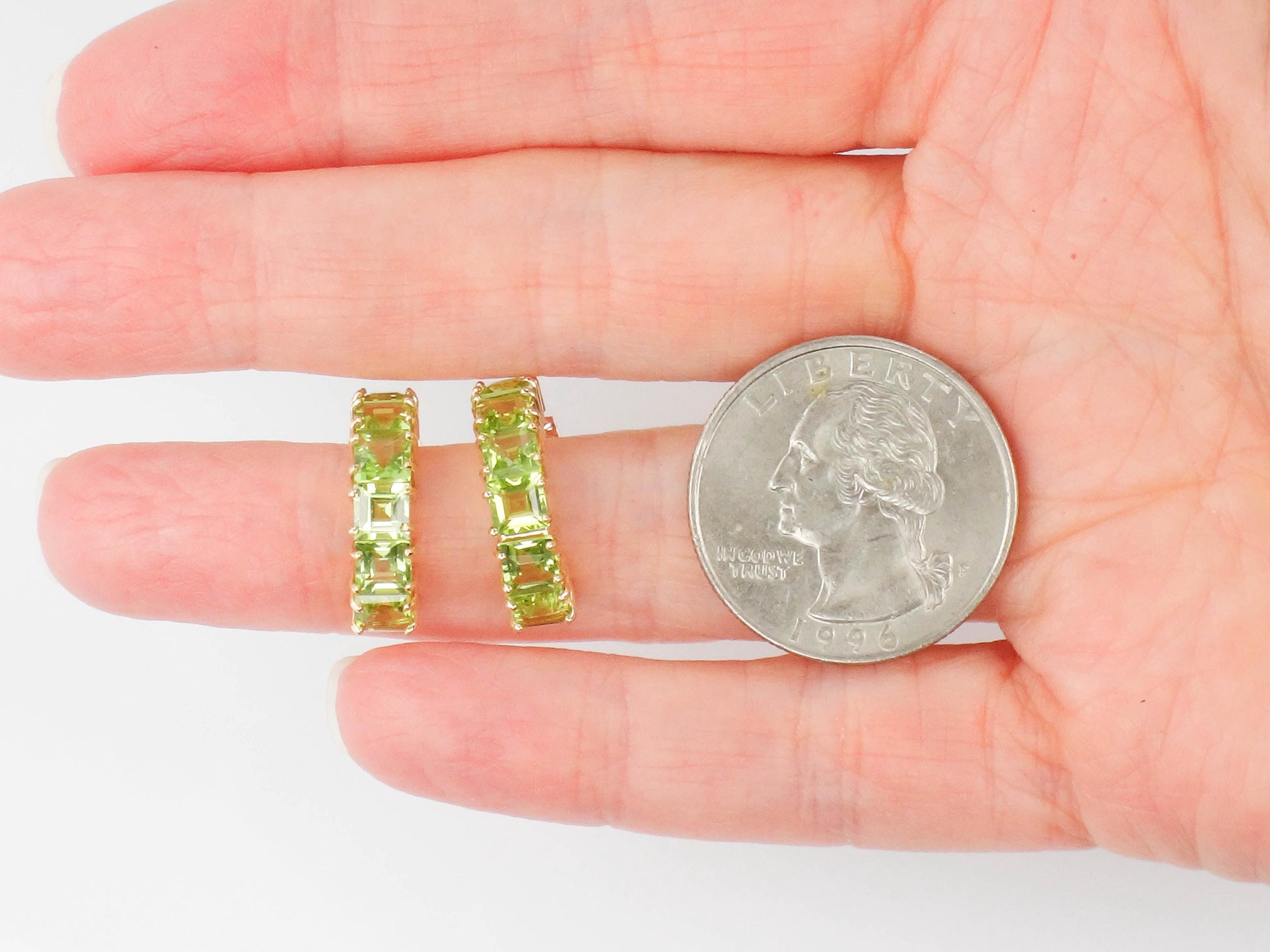 Vintage 14k Yellow Gold Peridot Earrings: August Birthstone