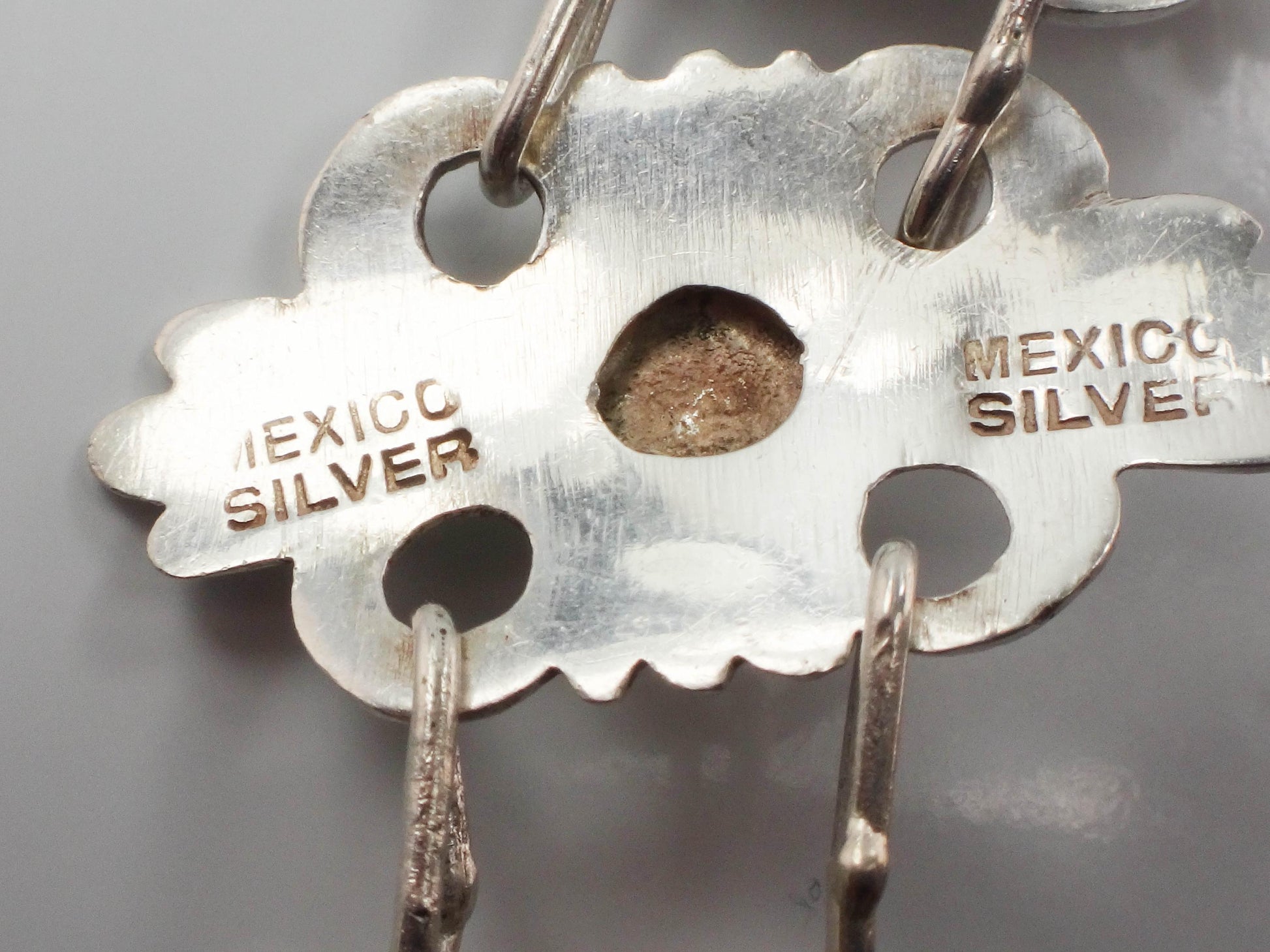 Vintage Mexico Silver Amethyst Bracelet: Ornate Handmade Panel Design