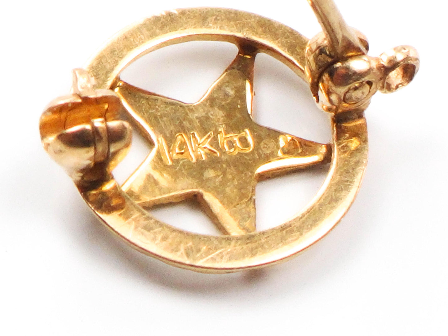 Vintage Masonic Pin, 14k Gold Eastern Star Pin, Tiny Gold Enamel Masonic Order of the Eastern Star Fraternal Pin