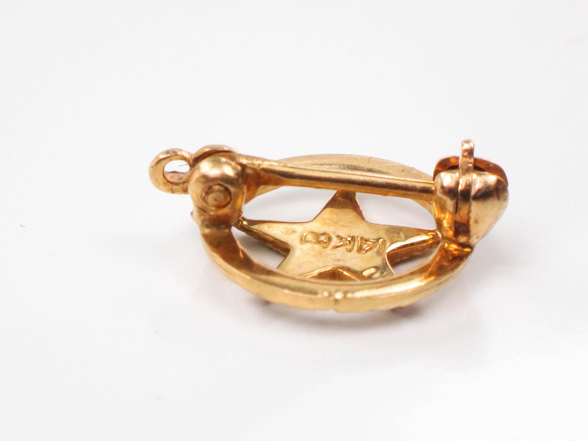 Vintage 14k Gold Eastern Star Pin: Enamel Masonic Order Fraternal Jewelry