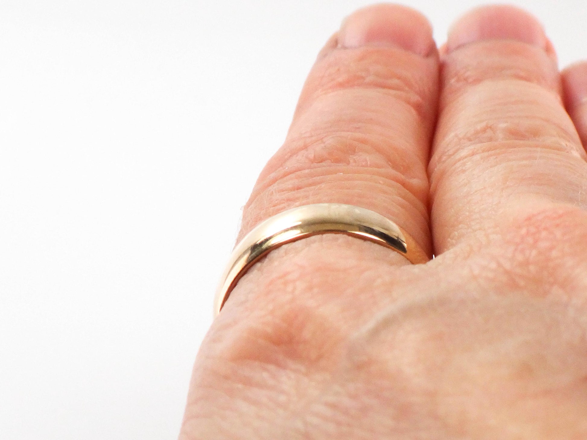 Vintage 18k Yellow Gold Wedding Band - Antique Ring Dated 1907, Size 7.75