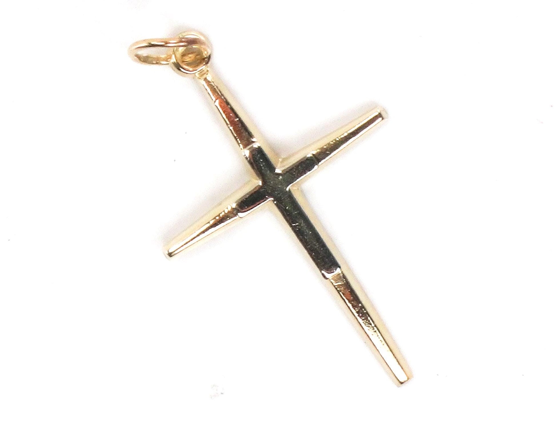 Vintage 14k Two Tone Solid Gold Cross Pendant Unisex