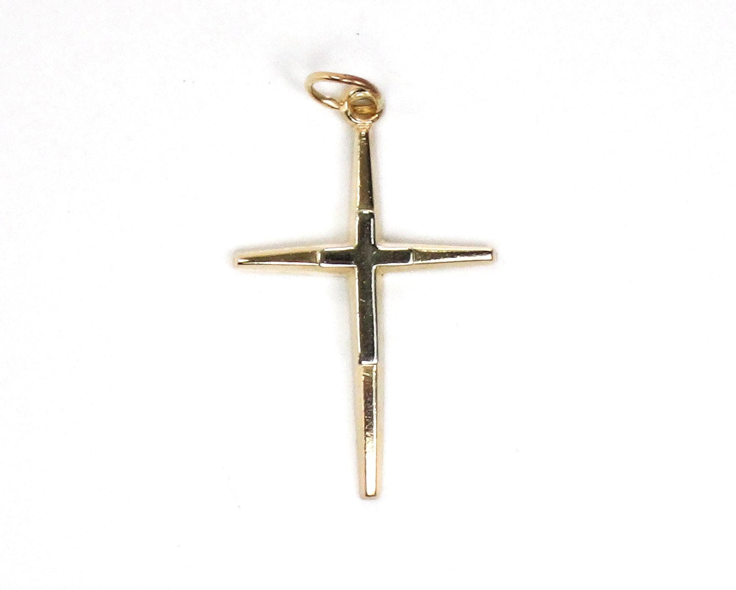 Vintage 14k Two Tone Solid Gold Cross Pendant Unisex