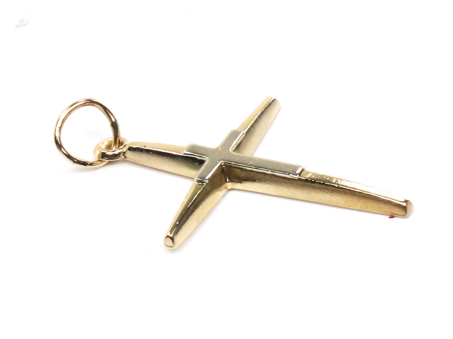 Vintage 14k Two Tone Solid Gold Cross Pendant Unisex