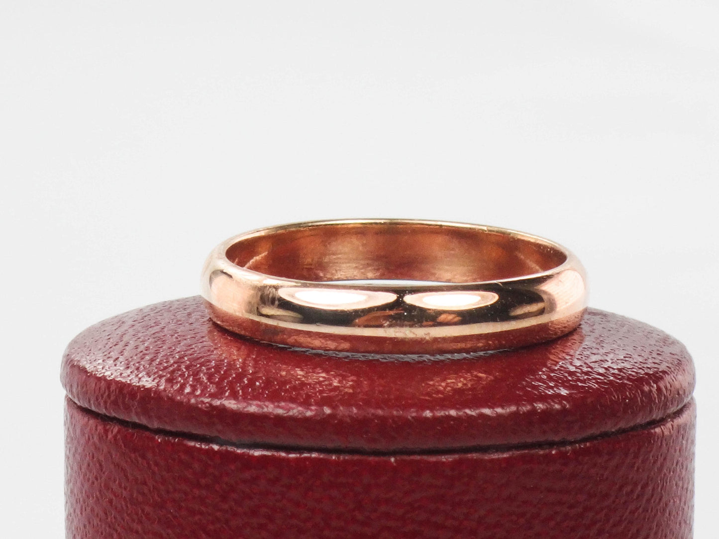 Vintage 14k Rose Gold Wedding Band - 3.5 mm, Size 8 - Unisex