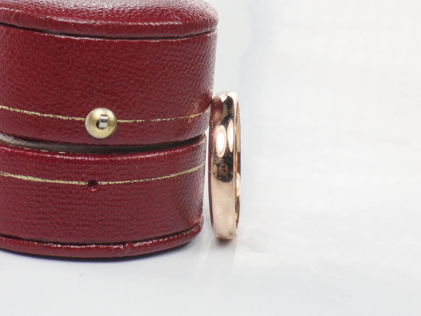 Vintage 14k Rose Gold Wedding Band - 3.5 mm, Size 8 - Unisex