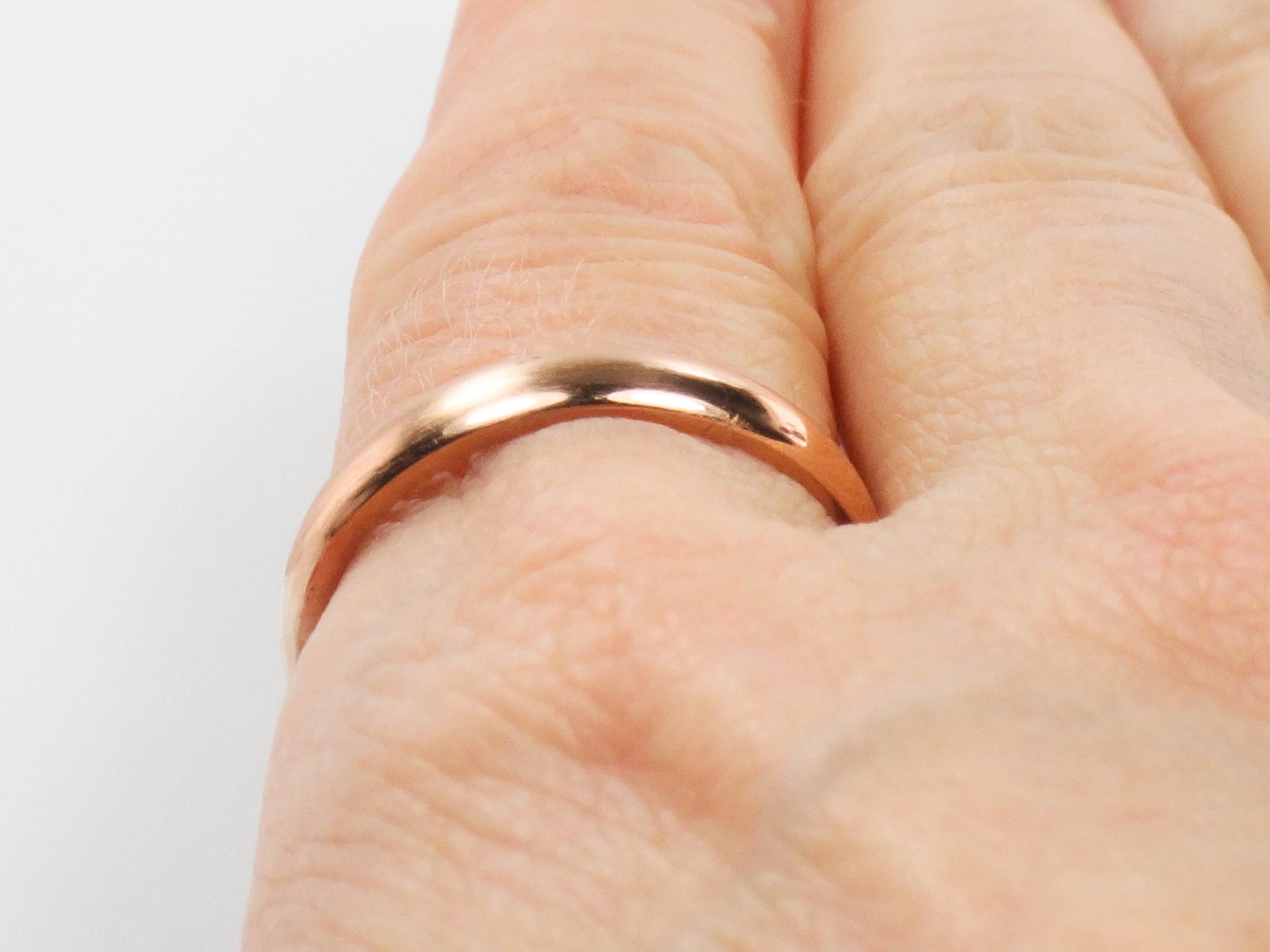 Vintage 14k Rose Gold Wedding Band - 3.5 mm, Size 8 - Unisex