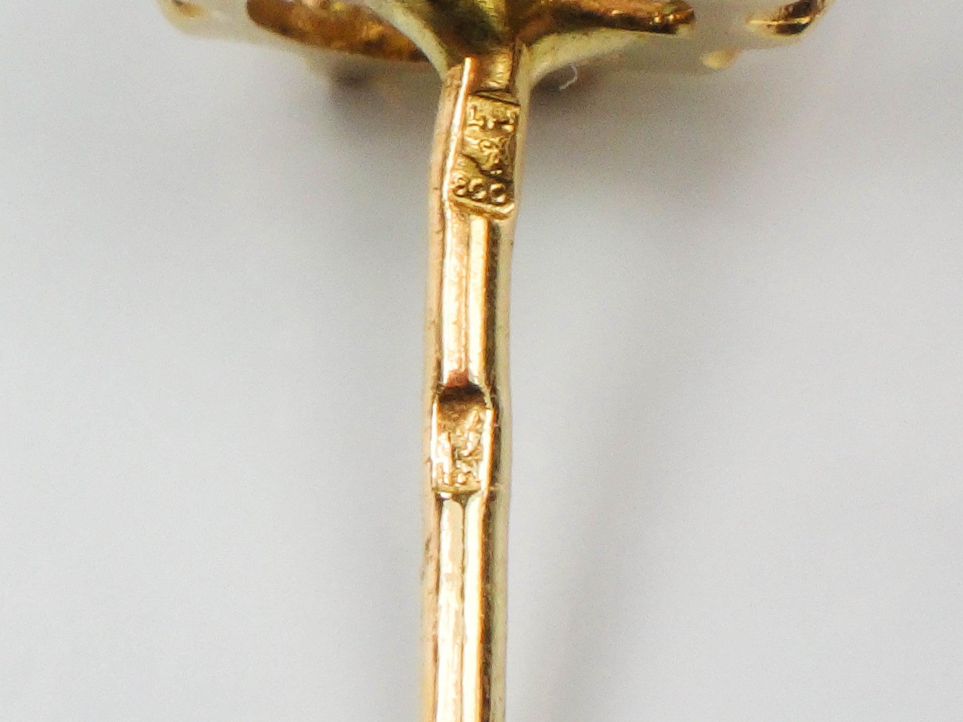 Vintage Yellow Gold Natural Emerald and CZ Halo Earrings, Green Stone Stud Earrings