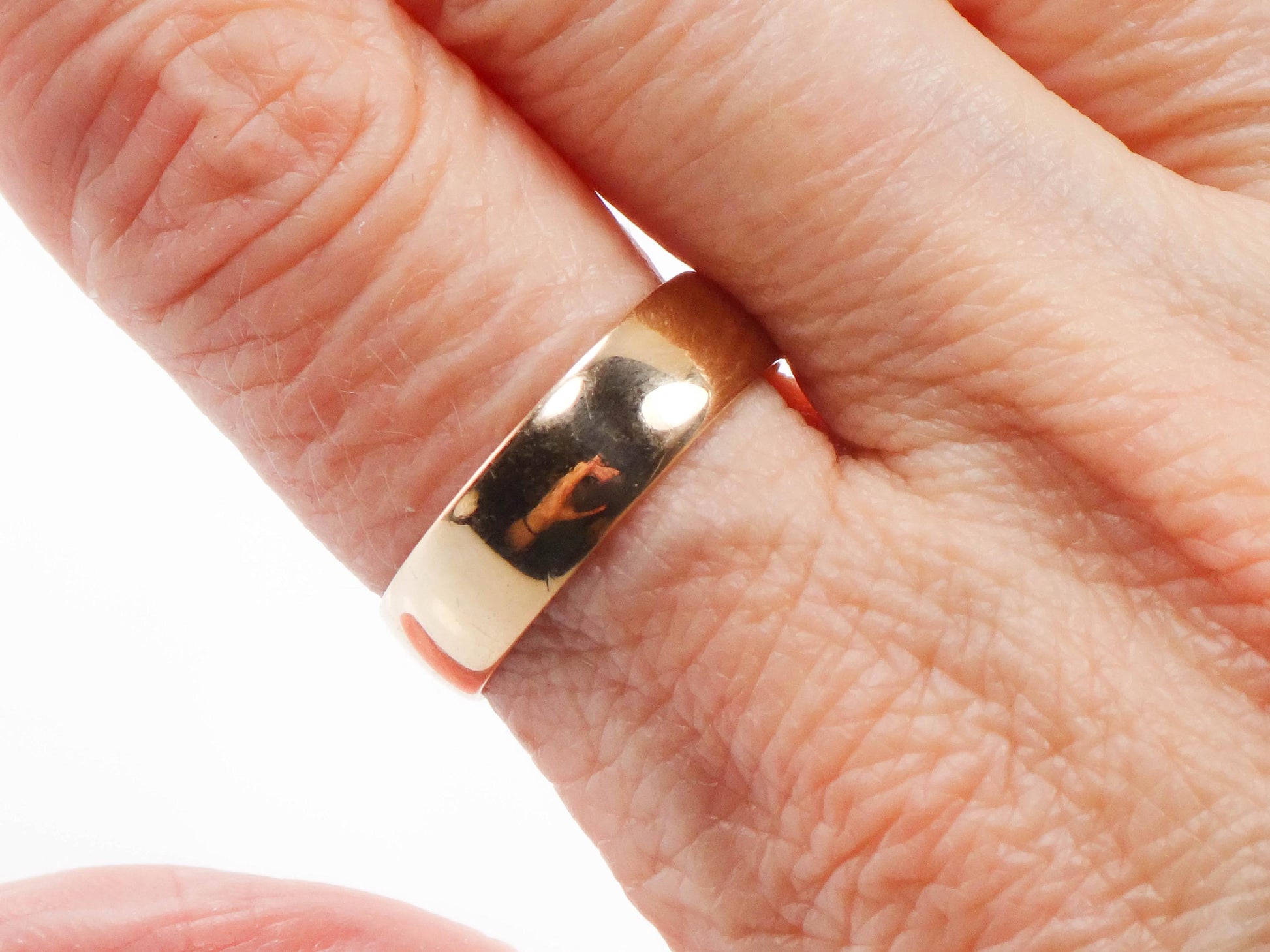 Vintage 18k Yellow Gold Wedding Band - Antique Ring Dated 1907, Size 7.75