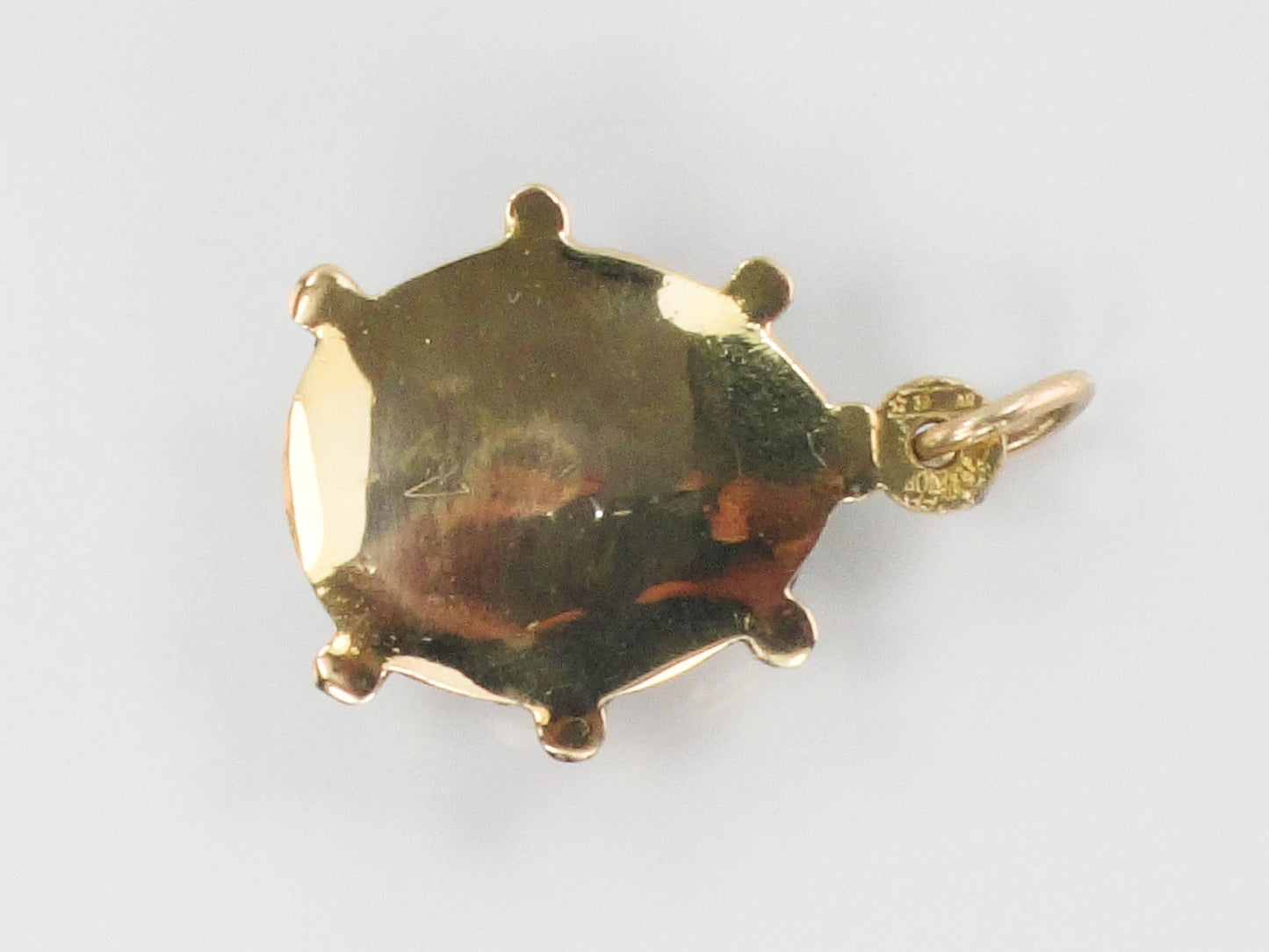 Vintage 18k Gold Puffy Ladybug Pendant with Red and Black Enamel, Good Luck Charm