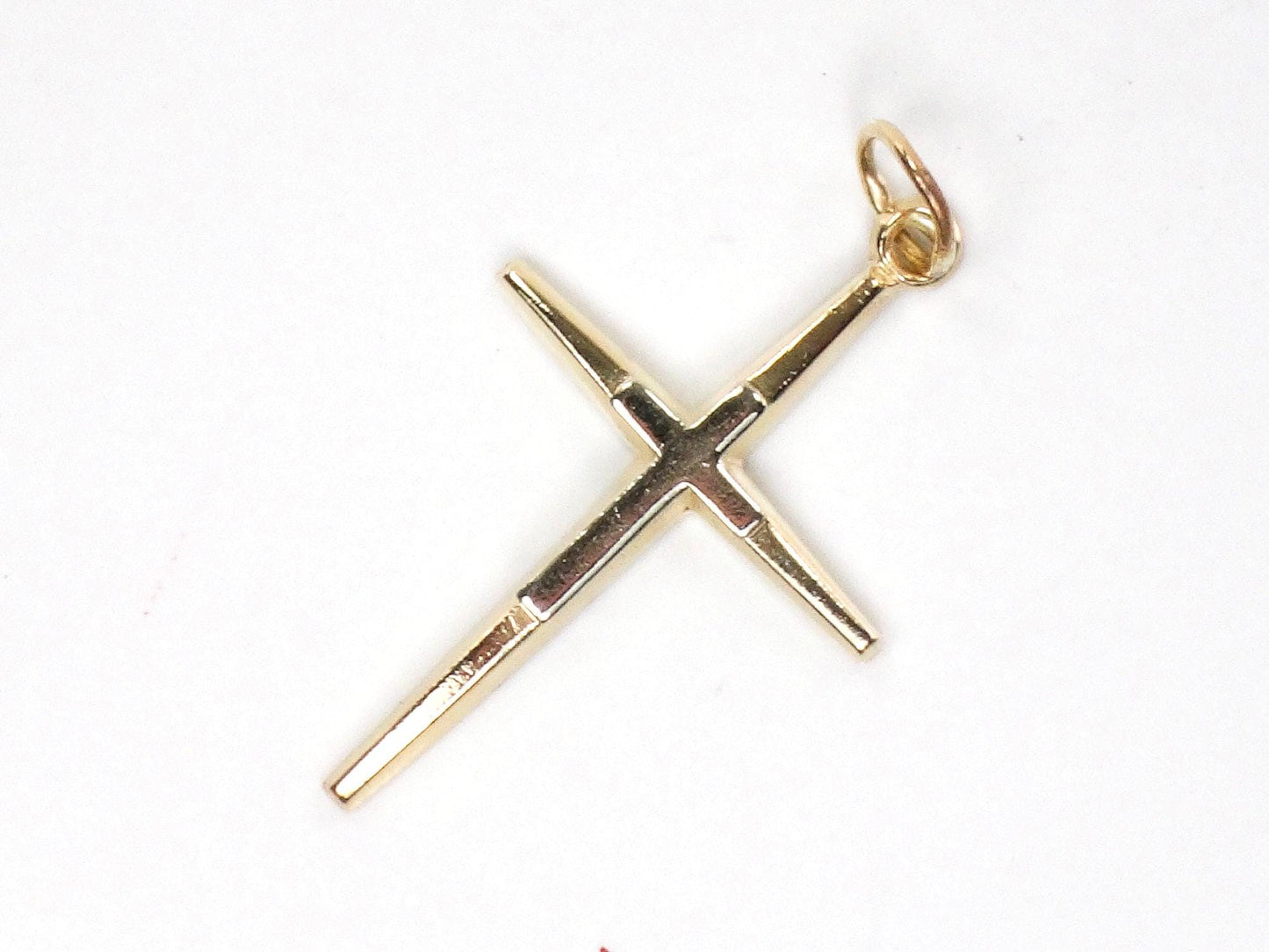 Vintage 14k Two Tone Solid Gold Cross Pendant Unisex