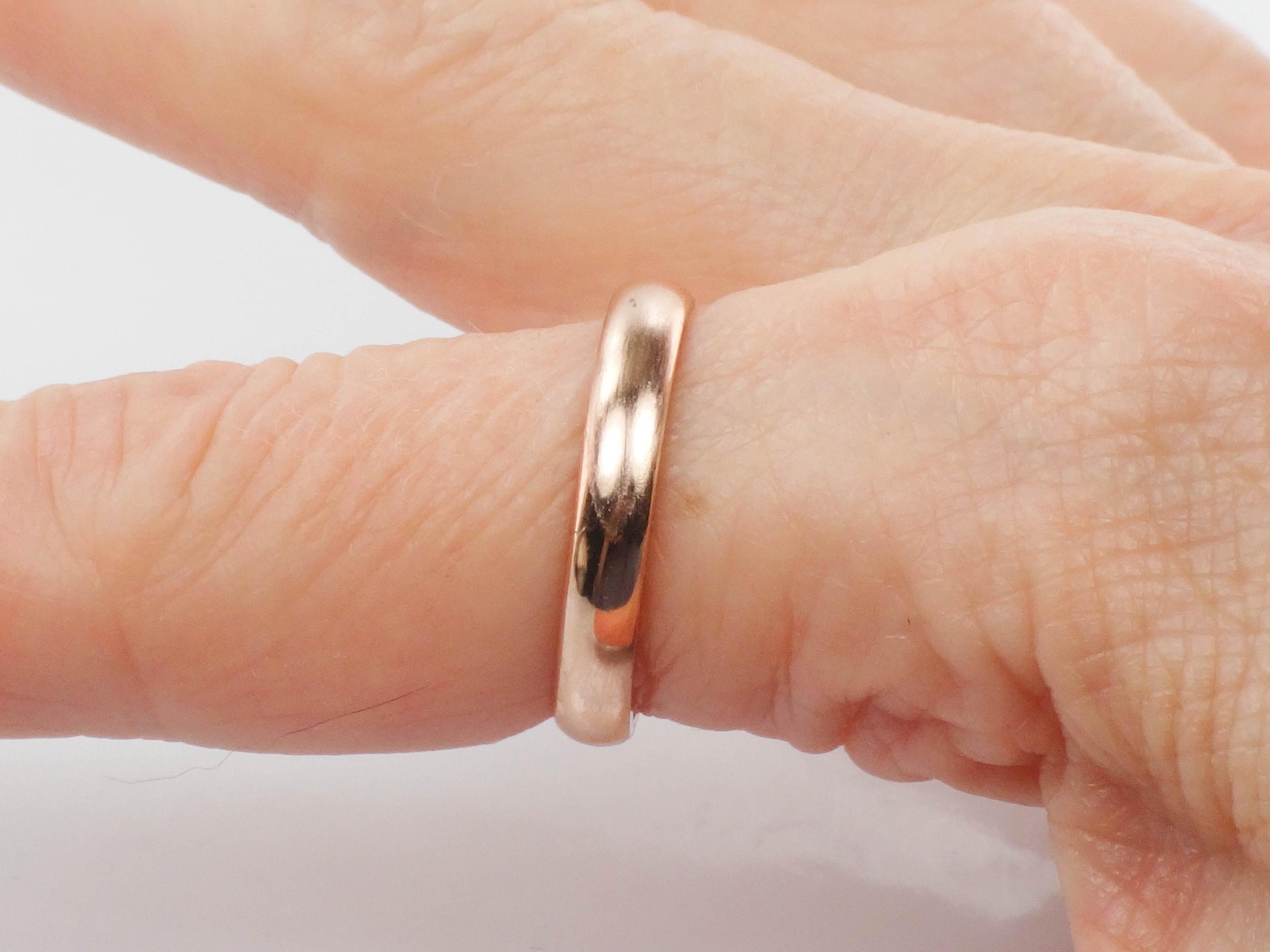 Vintage 14k Rose Gold Wedding Band - 3.5 mm, Size 8 - Unisex