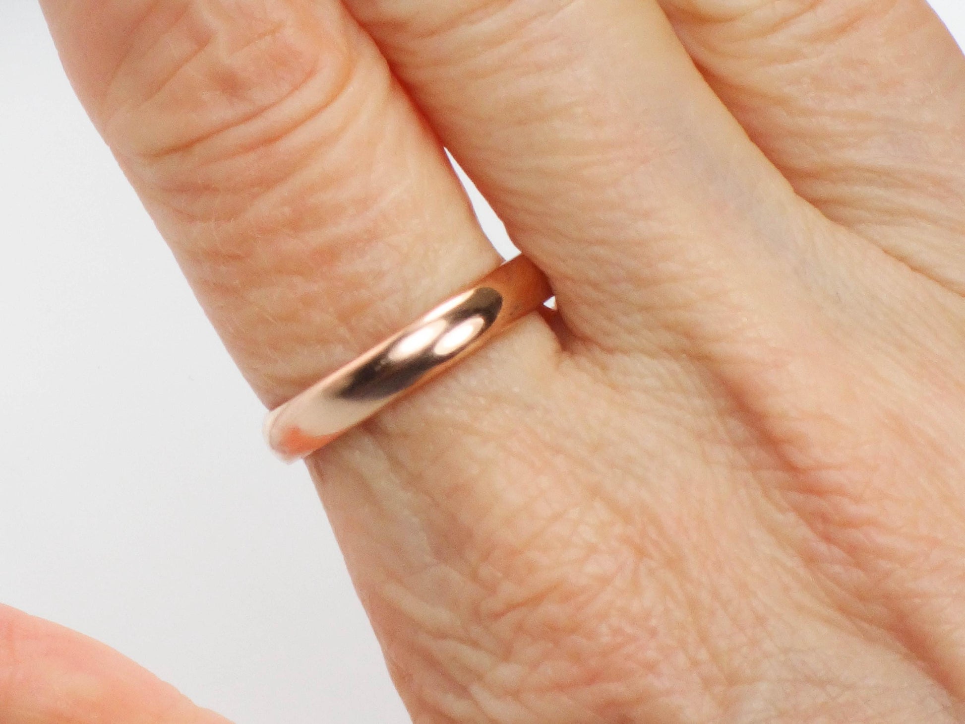 Vintage 14k Rose Gold Wedding Band - 3.5 mm, Size 8 - Unisex