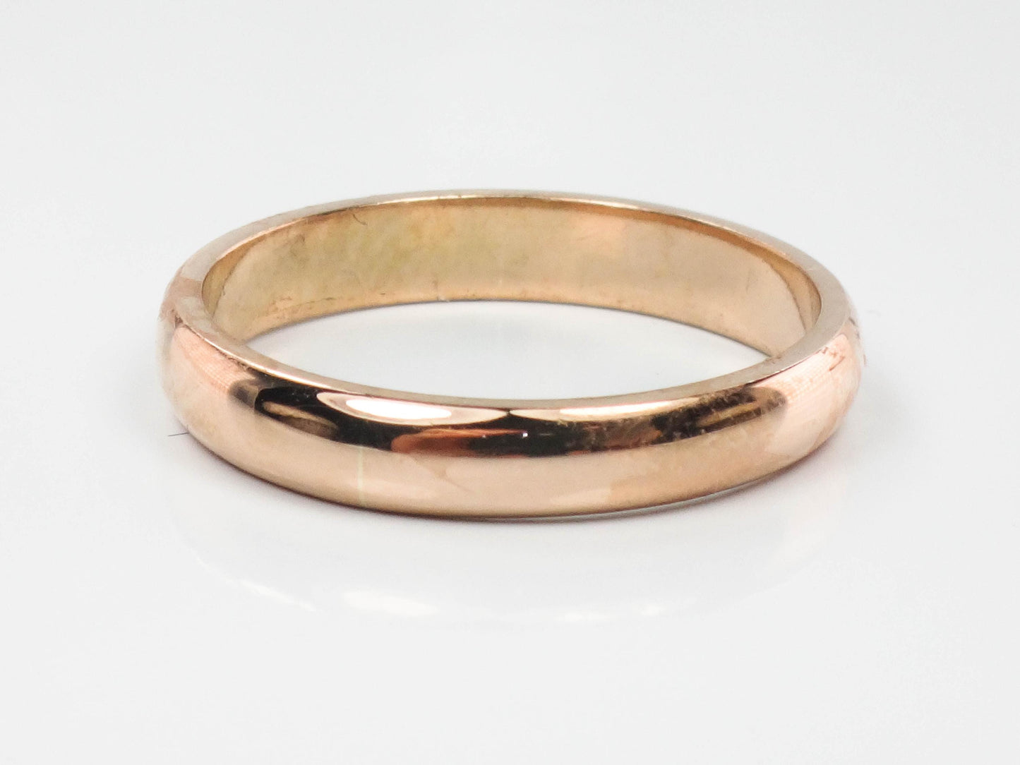 Vintage 14k Rose Gold Wedding Band - 3.5 mm, Size 8 - Unisex