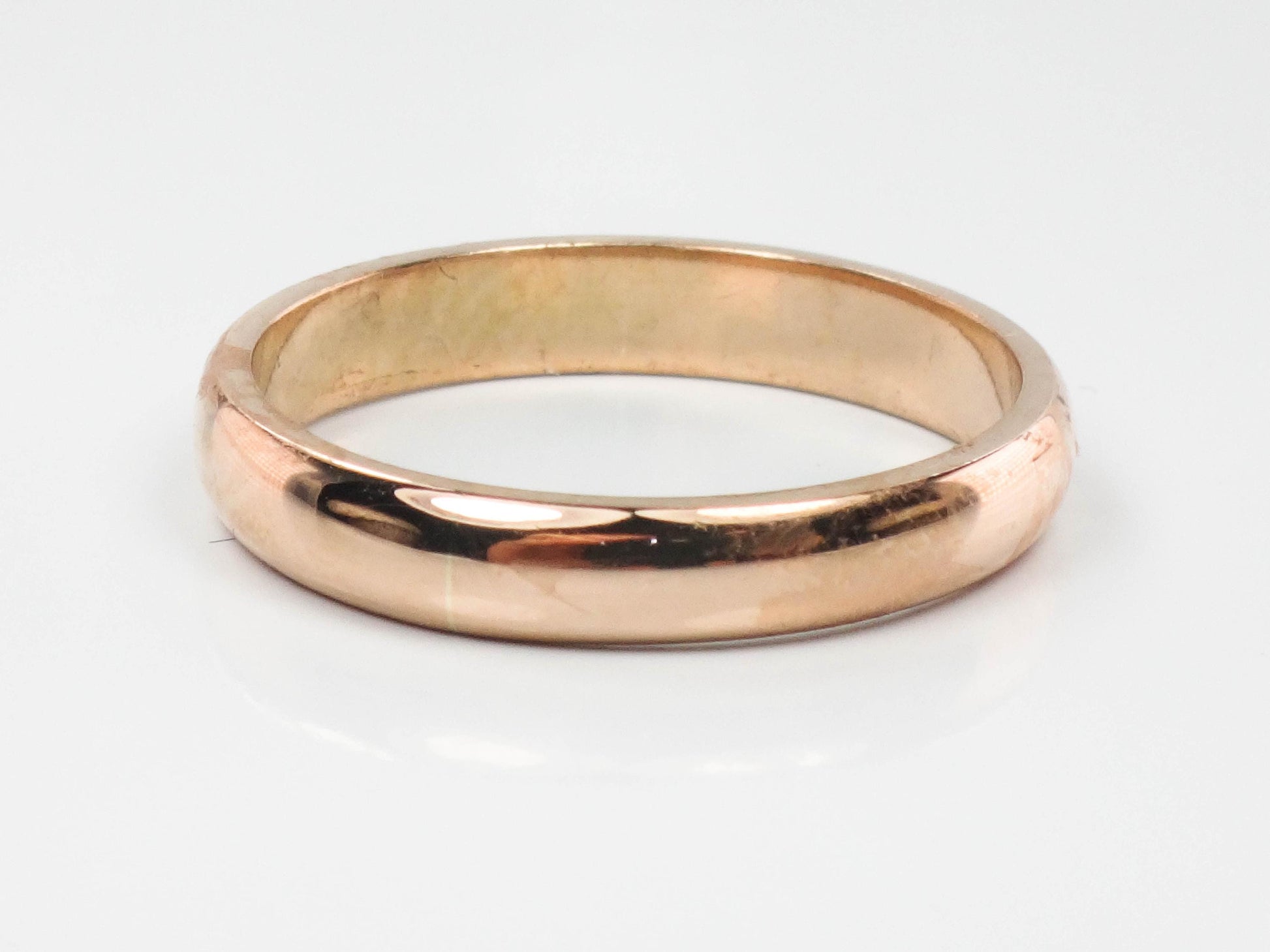 Vintage 14k Rose Gold Wedding Band - 3.5 mm, Size 8 - Unisex