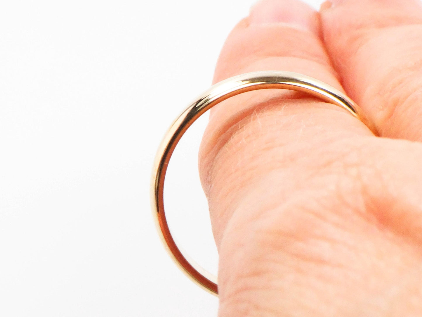 Vintage 14k Solid Gold Plain Wedding Band, Wood ArtCarved 4 mm Yellow Gold Wedding Ring - Size 12