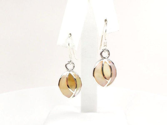 Vintage Sterling Silver Mother of Pearl Dangle Earrings