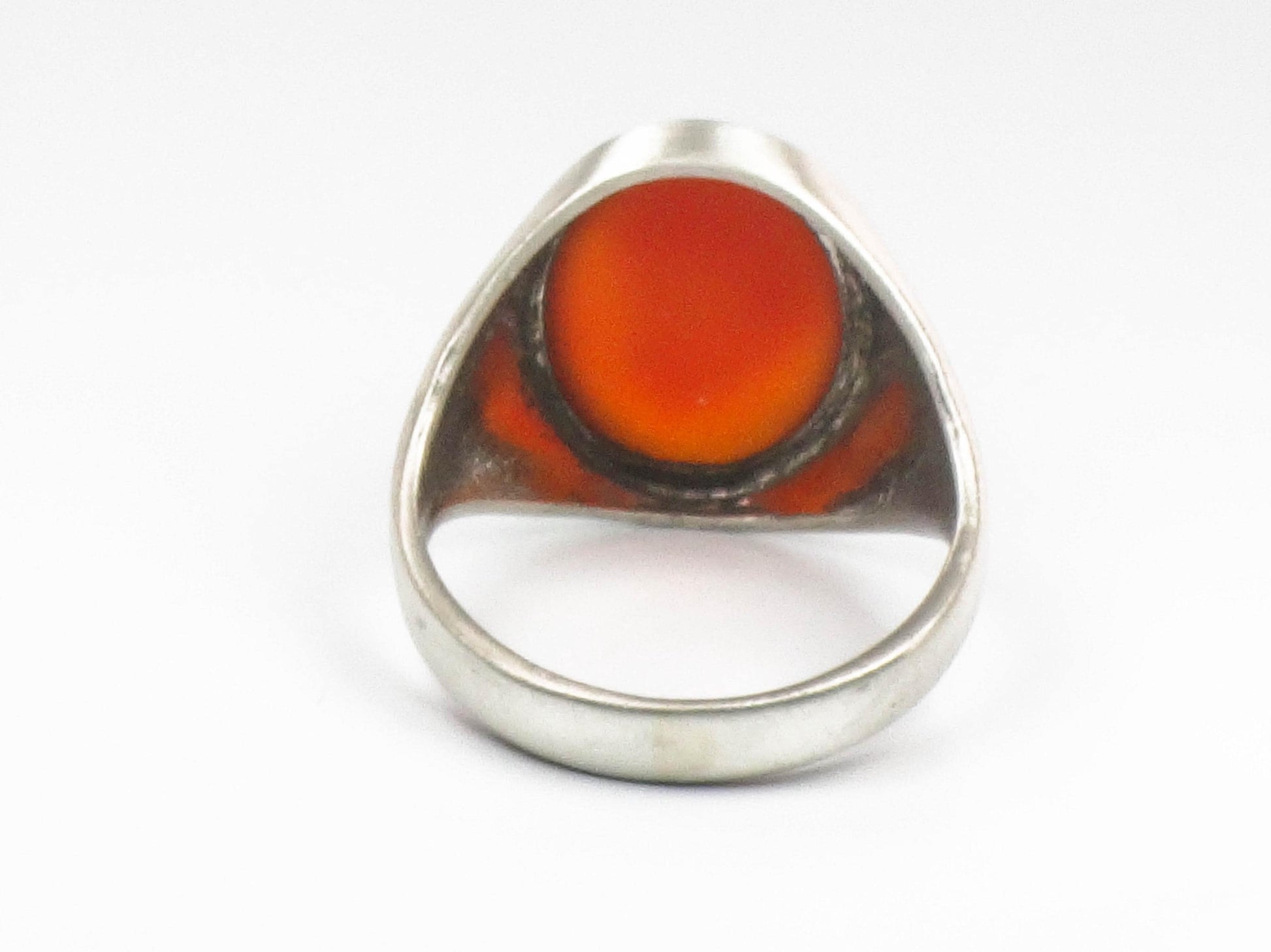 Vintage Men's Sterling Silver Carnelian Ring by Uncas (Size 10.75)