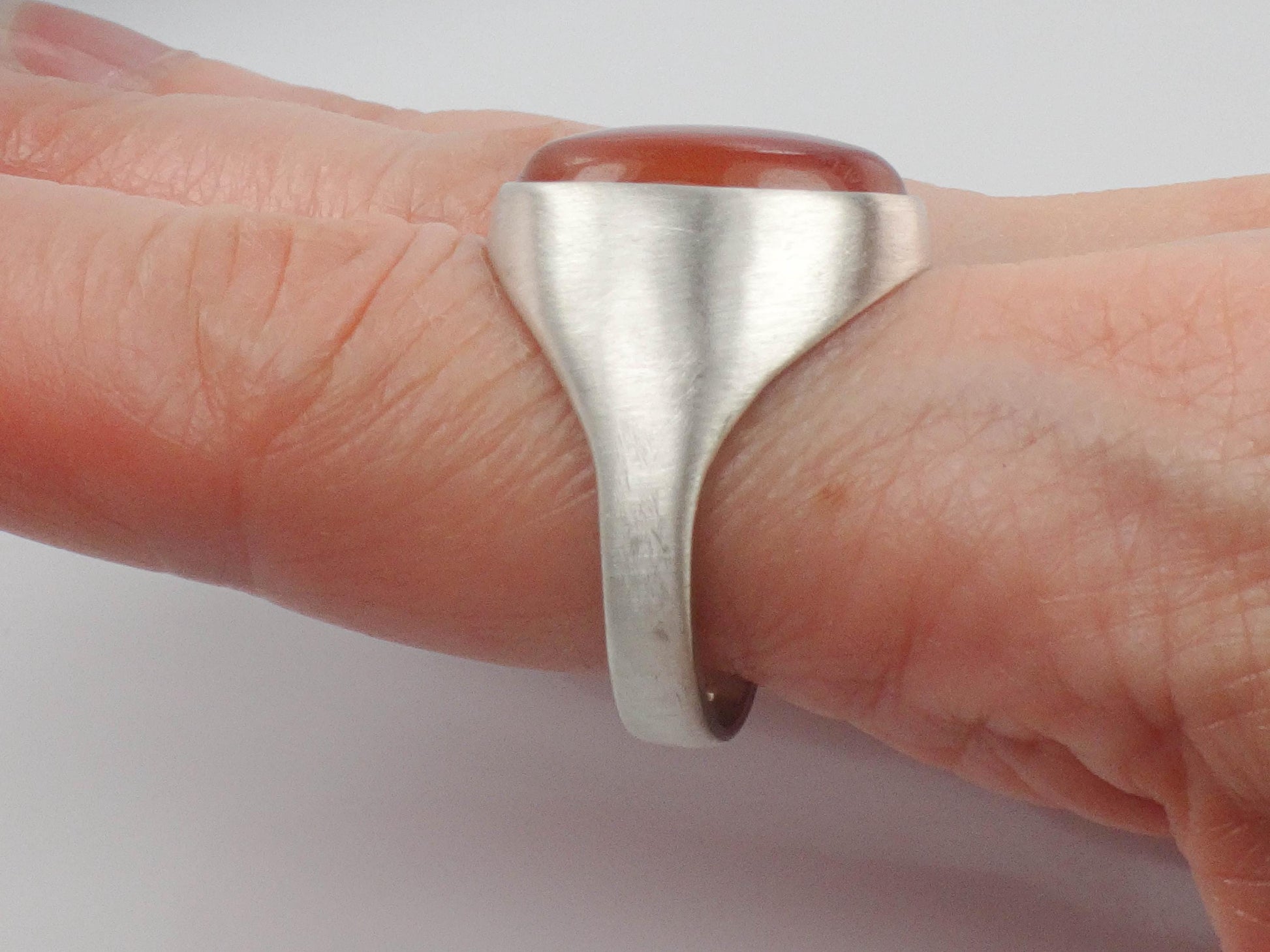 Vintage Men's Sterling Silver Carnelian Ring by Uncas (Size 10.75)