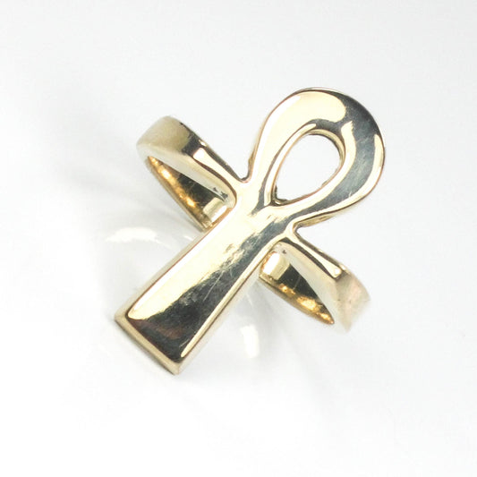 Vintage 14k Gold Ankh Ring - Egyptian Key of Life, Size 5.25
