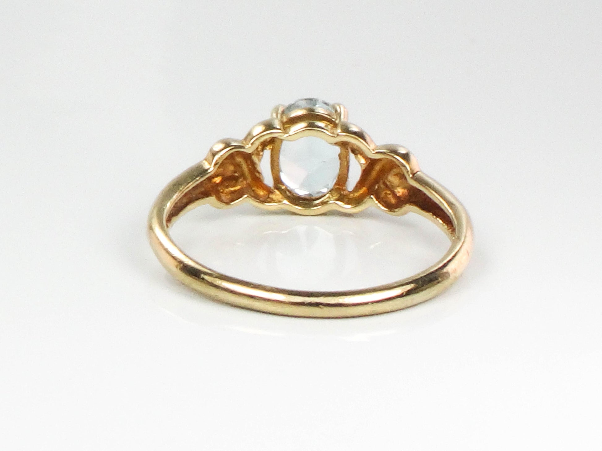 Vintage 10k Yellow Gold Blue Topaz Ring, December Birthstone Ring, Size 6.75