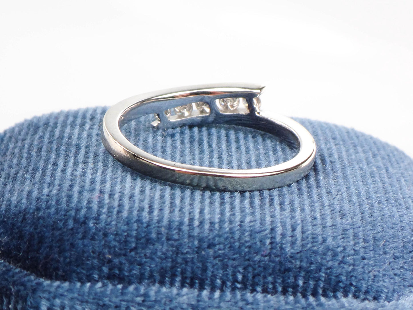 Vintage 10k White Gold Diamond Everyday Ring, Diamond Band, Size 7