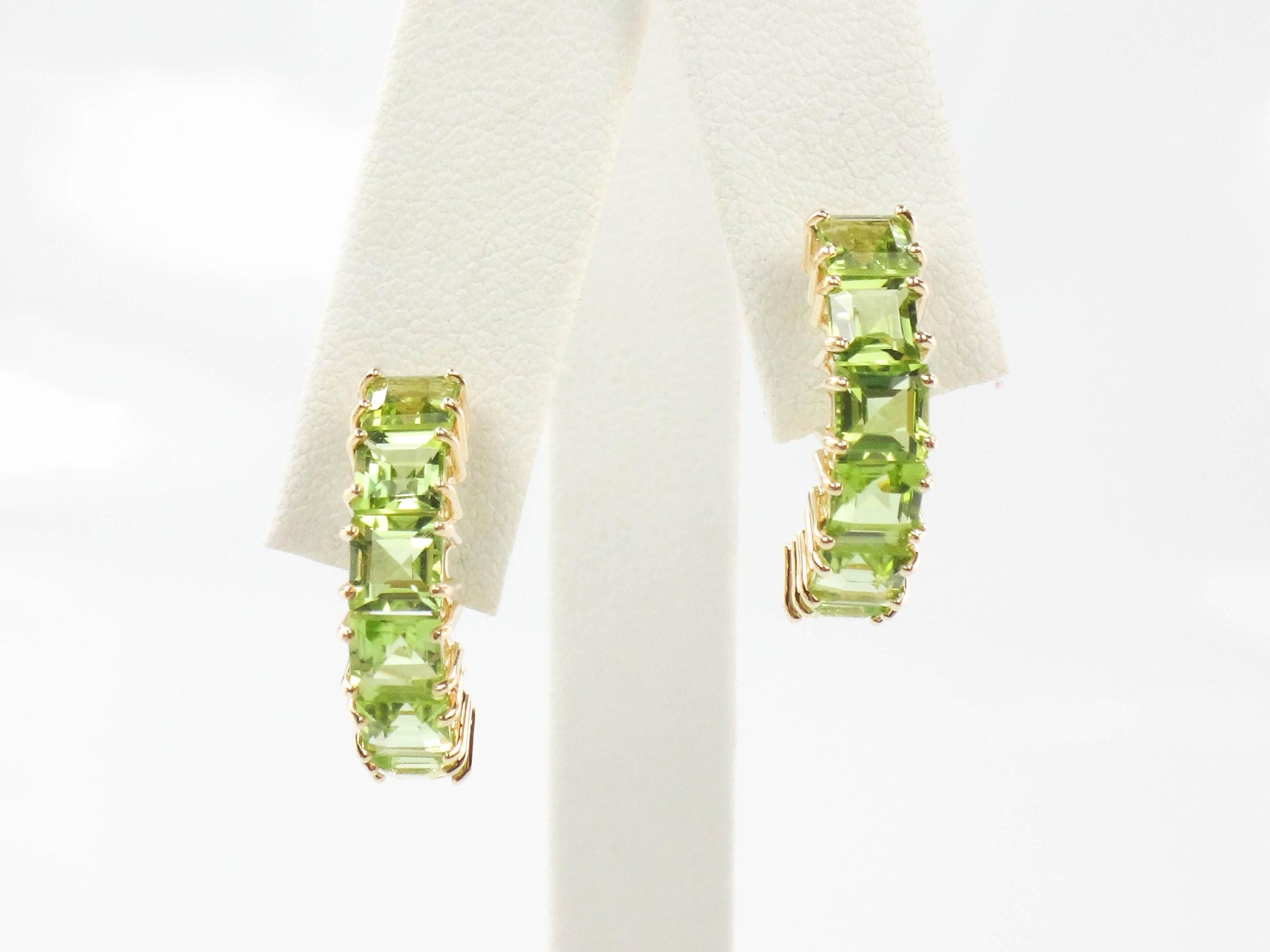 Vintage 14k Yellow Gold Peridot Earrings: August Birthstone
