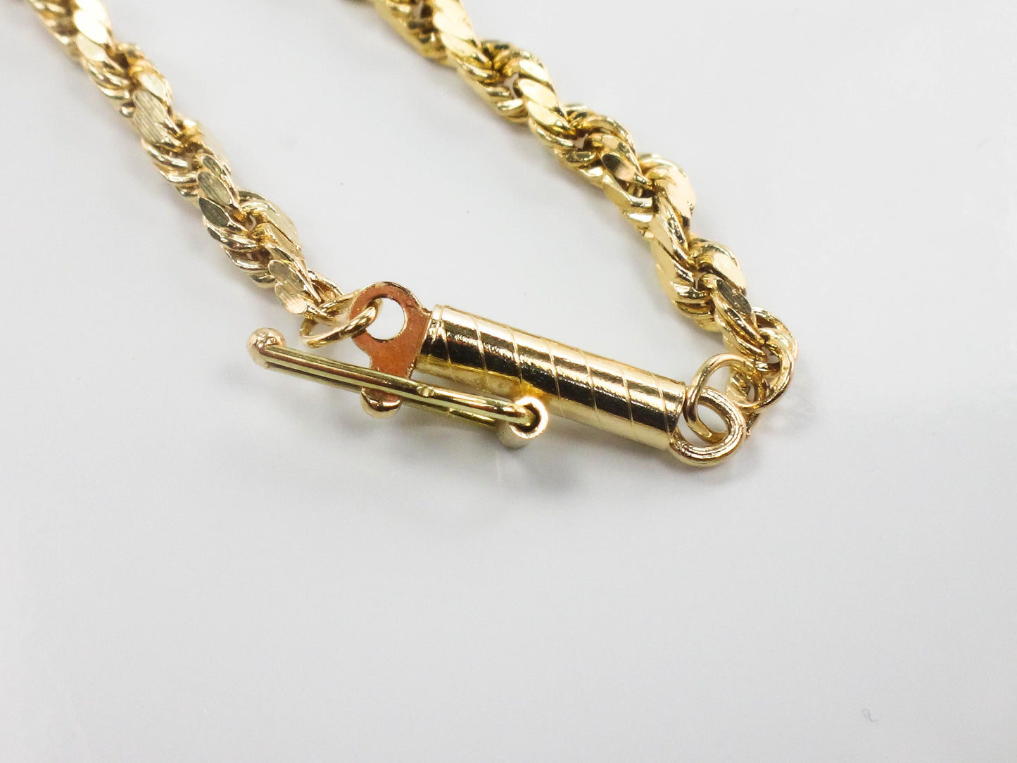 Vintage 14k Yellow Gold Diamond Cut Rope Chain 24"