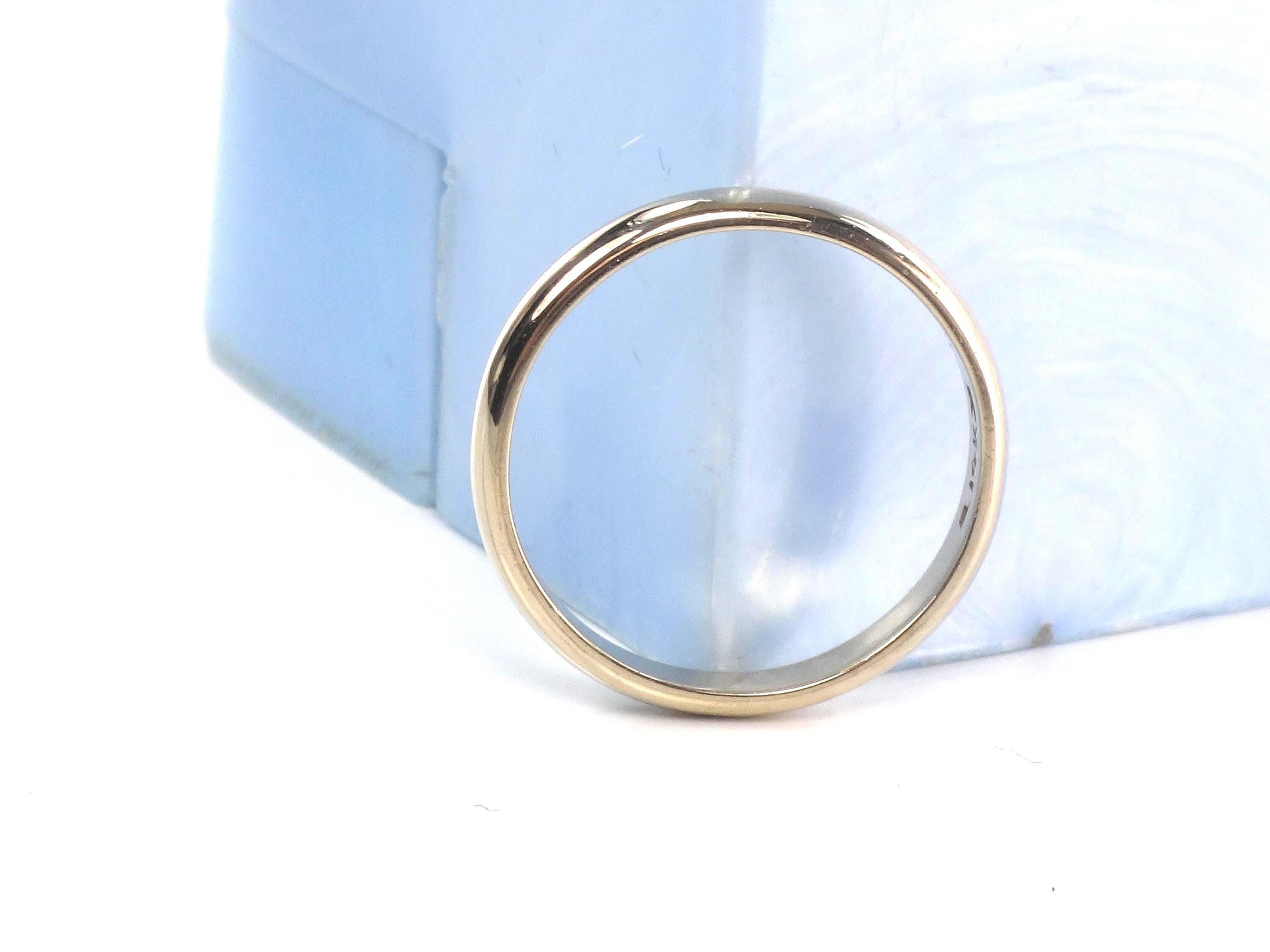 Vintage 14k White Gold Wedding Band - Thin Stacking Ring, 2.8 MM, Size 6