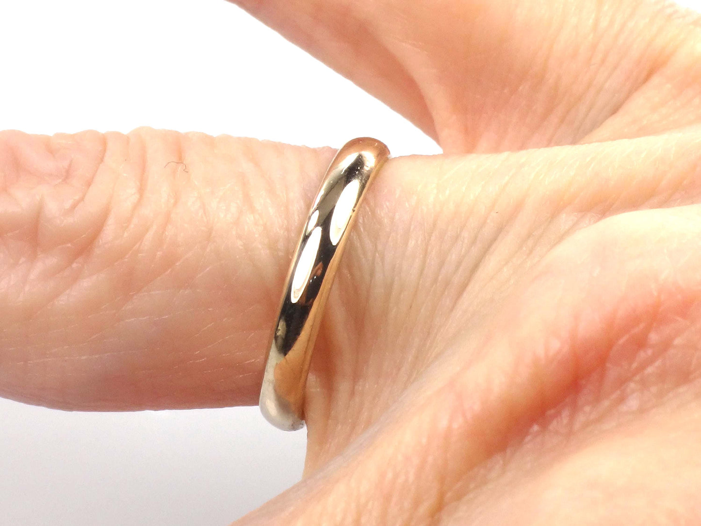 Vintage 14k White Gold Wedding Band - Thin Stacking Ring, 2.8 MM, Size 6