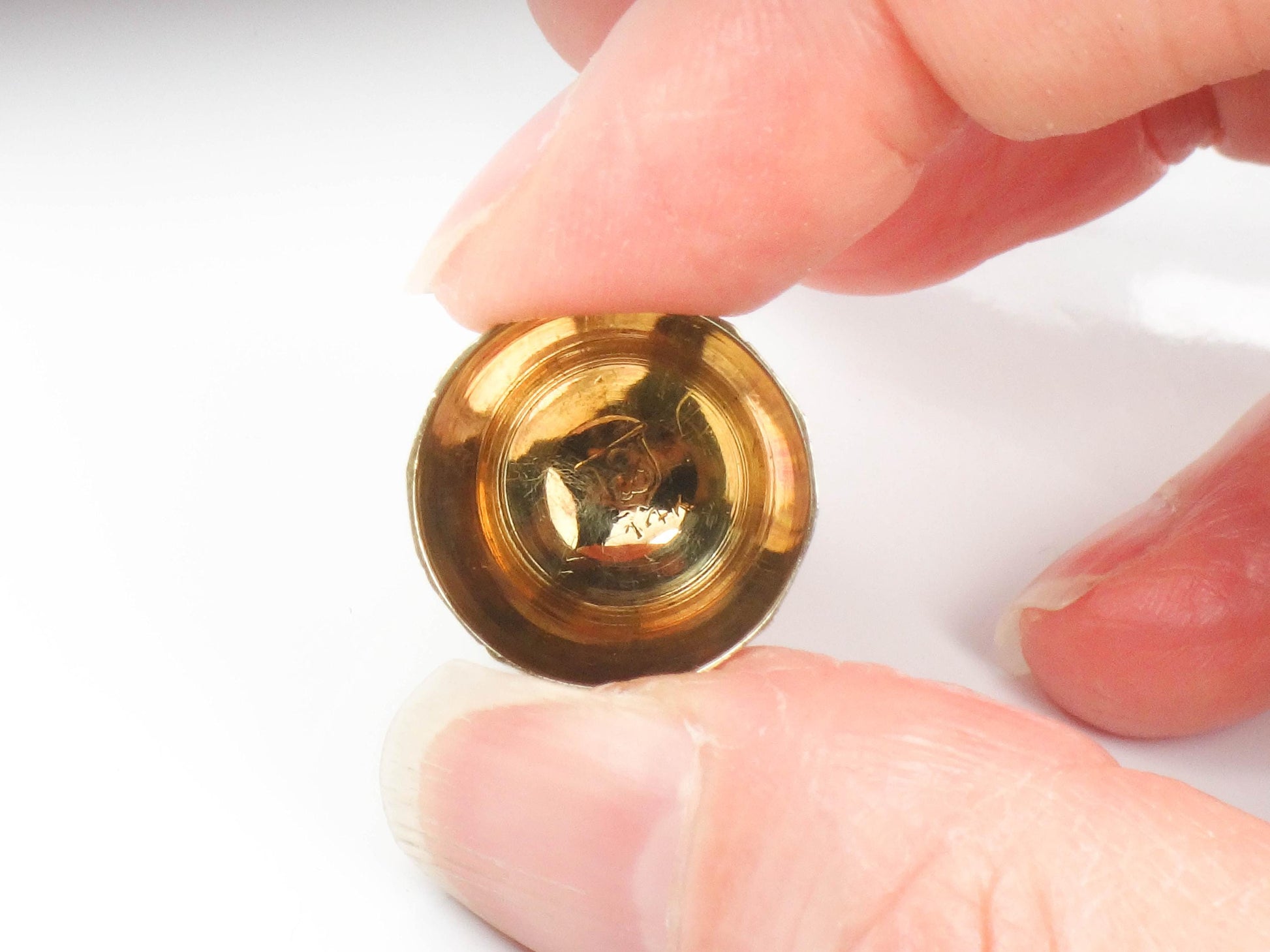 Vintage 14k Gold Thimble Simons Bros. Size 8 Sew Quilt Sewing Accessory with Monogram