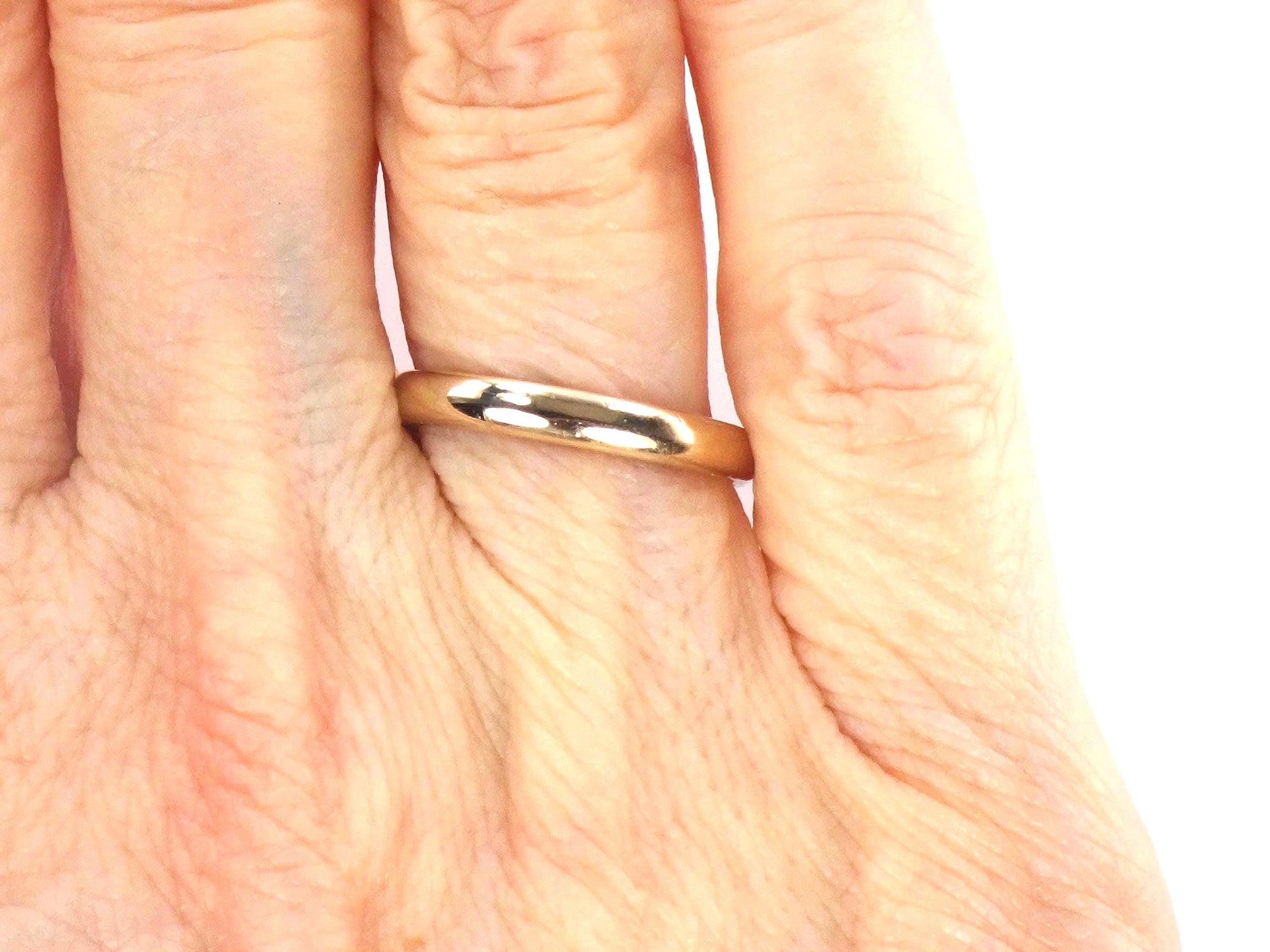 Vintage 14k White Gold Wedding Band - Thin Stacking Ring, 2.8 MM, Size 6