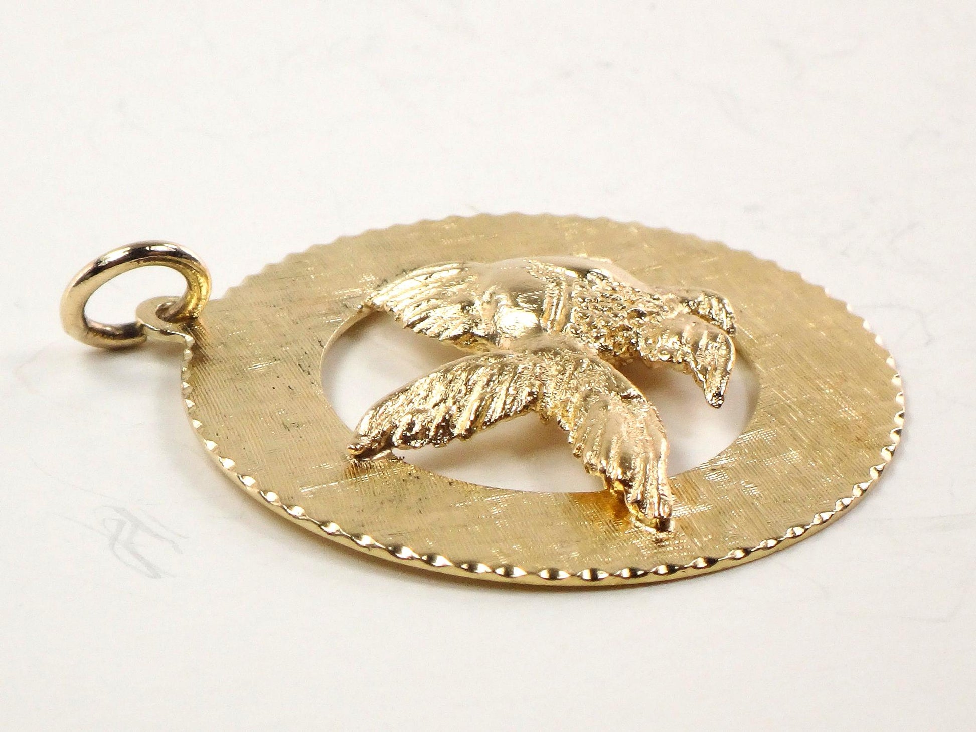 Vintage 14k Gold Fish Pendant - Large Solid Yellow Goldfish for Good Luck Charm