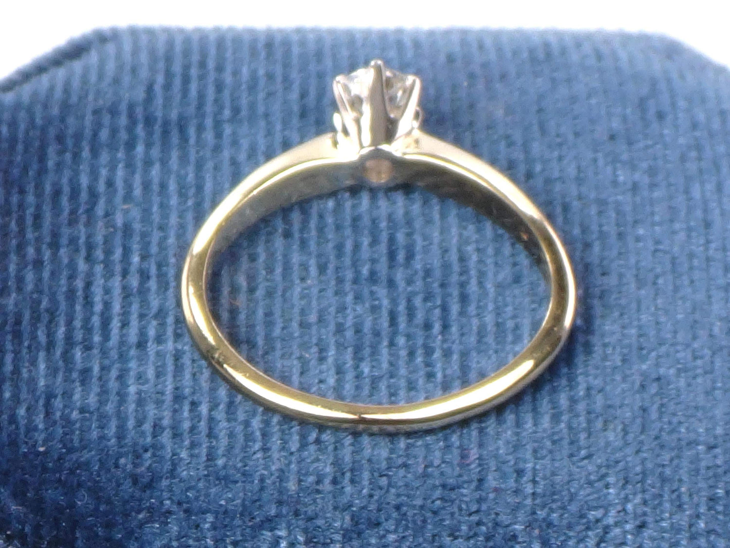 Vintage Round Natural Diamond Engagement Ring - 18k Yellow Gold Solitaire .35 Carats Old European Cut - Size 7 - Circa 1940's